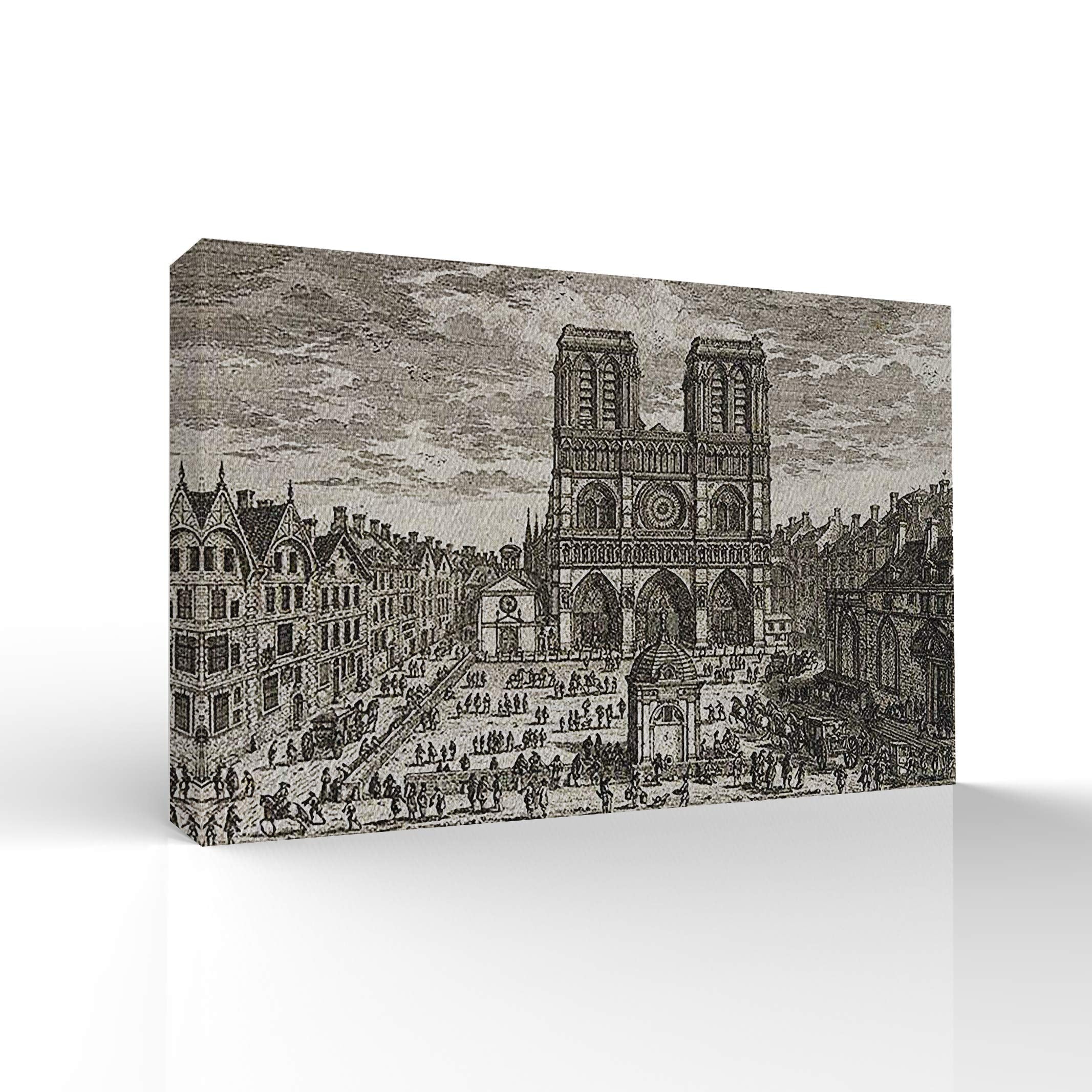 Wall26 Canvas Wall Art Memory Cath  Drale Notre Dame De Paris Home Prints Ready To Hang - 32X48 Inches