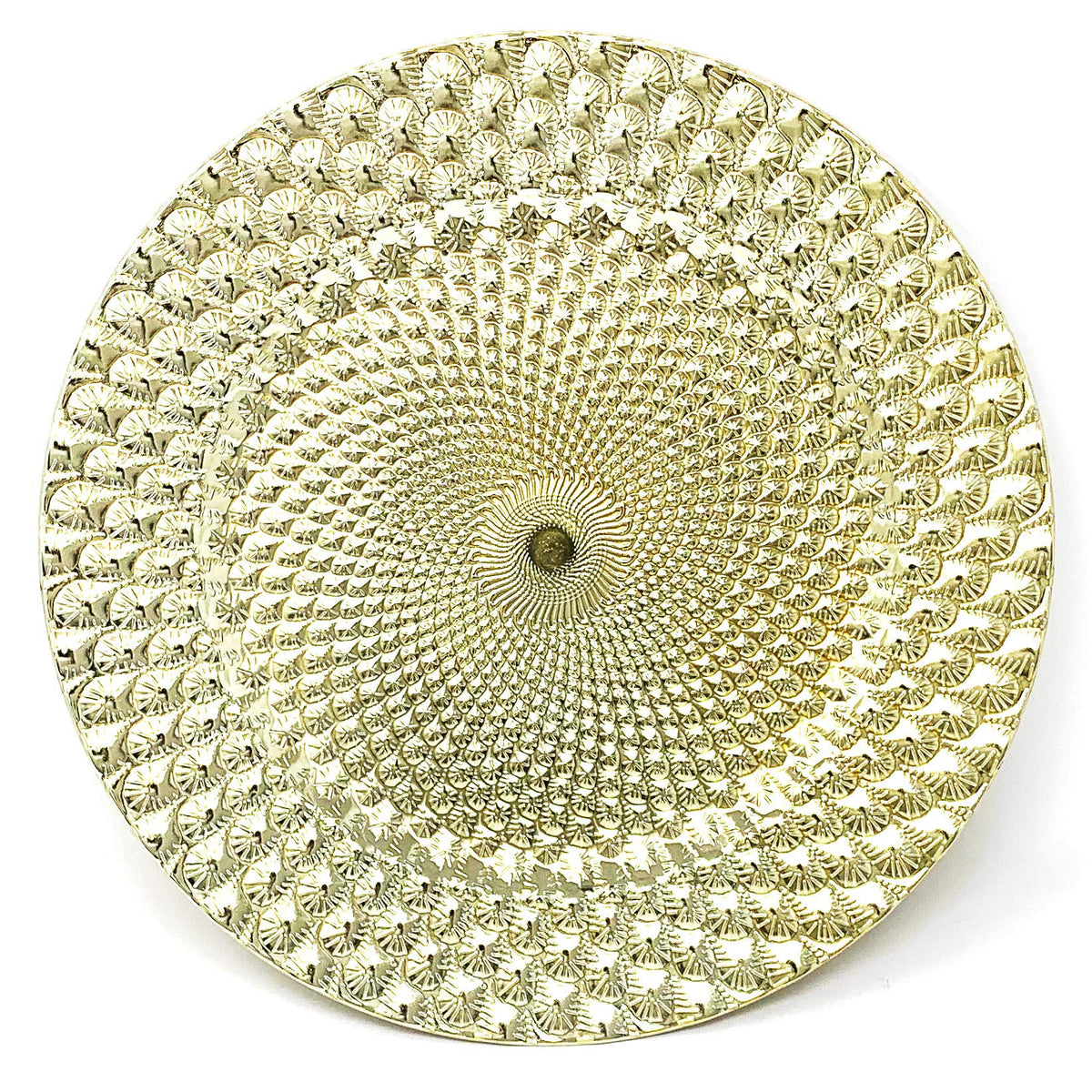 Allgala 13-Inch 48-Pack Case Lot Heavy Quality Round Charger Plates-Peacock Gold-Hd80361