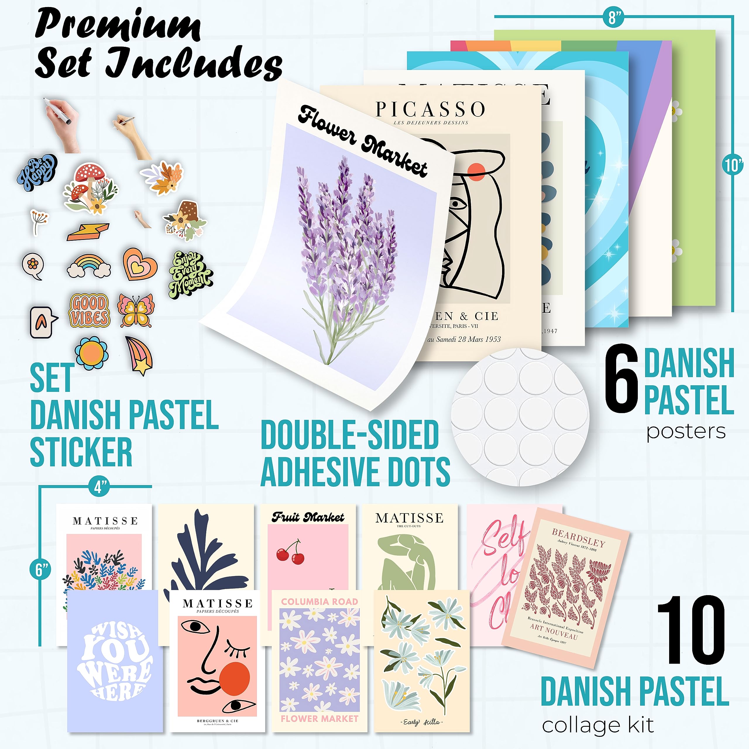 97 Decor Danish Pastel Room Decor Aesthetic - Danish Pastel Posters for Room Aesthetic  Wall Prints for Bedroom Aesthetic Poster  Danish Pastel Wall Collage Pictures for Teen Girl Dorm (8x10 UNFRAMED)