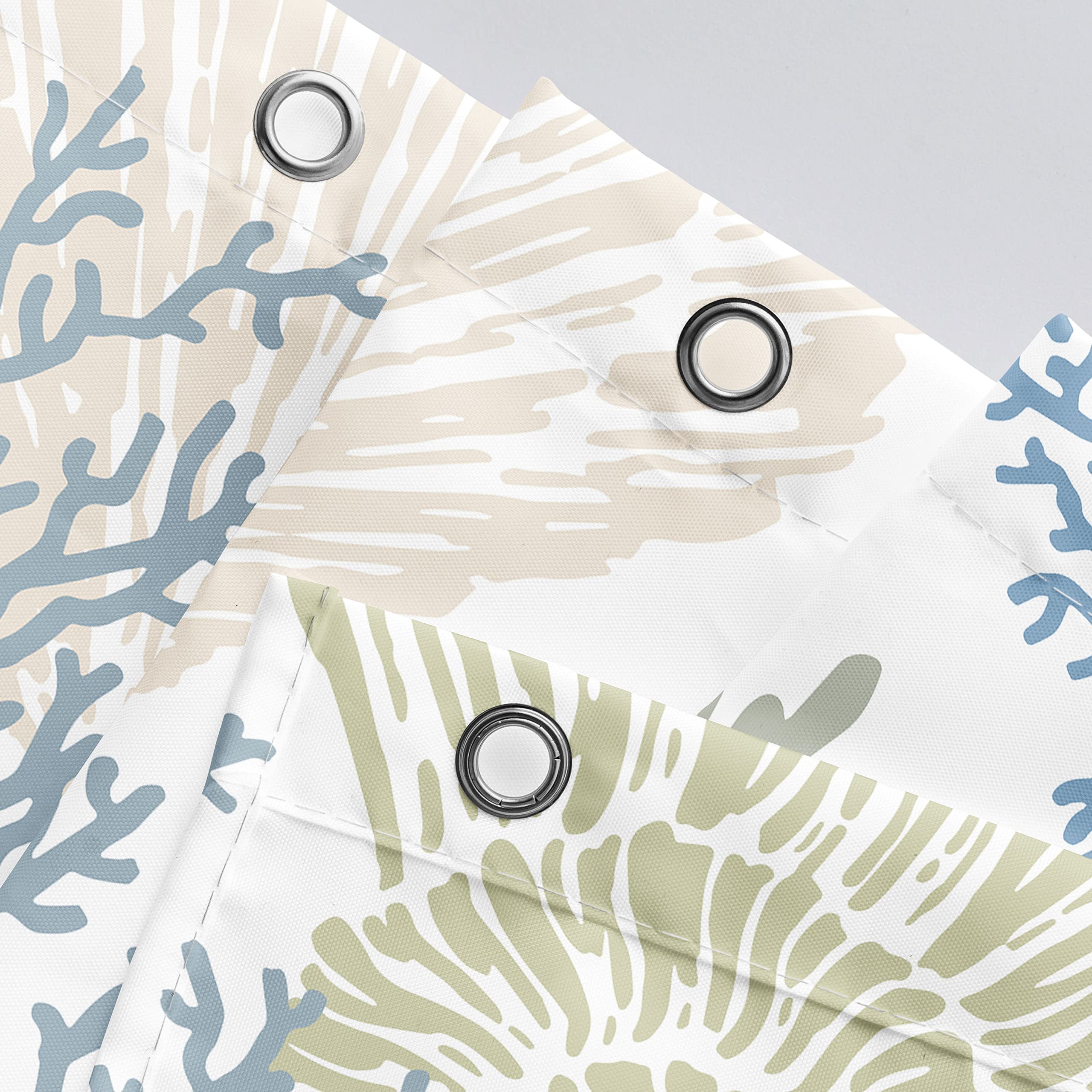 Tritard Nautical Coastal Waterproof Fabric Shower Curtains Decorative Starfish Seashell Coral Beach Bath Curtain Ocean Themed Underwater Marine Decor for Bathroom with 12 Hooks  72 x 72  Blue