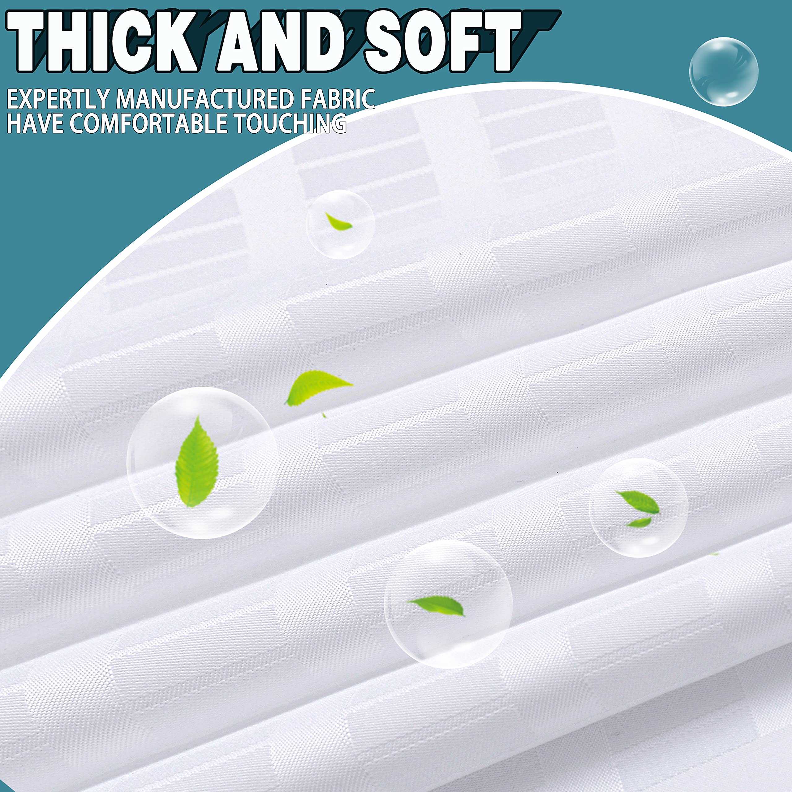 Conbo Mio Hotel Grade Fabric Shower Curtain with Snap in Liner for Bathroom with See Through Top Window  Spa  Machine Washable  Shower Curtain (Check-White 71Wx74H)