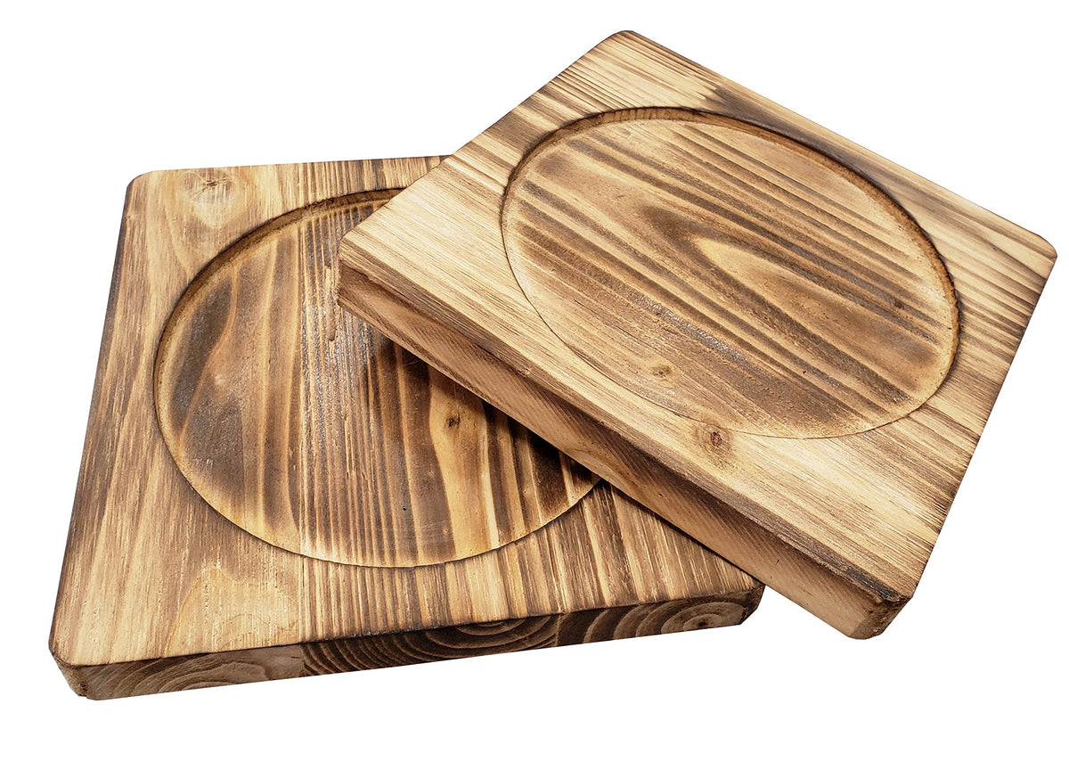 Square Wood Underliner/Trivet For Cast Iron/Hot Dish Sunrise Kitchen Supply (7'' X 7'') - Pack Of 2