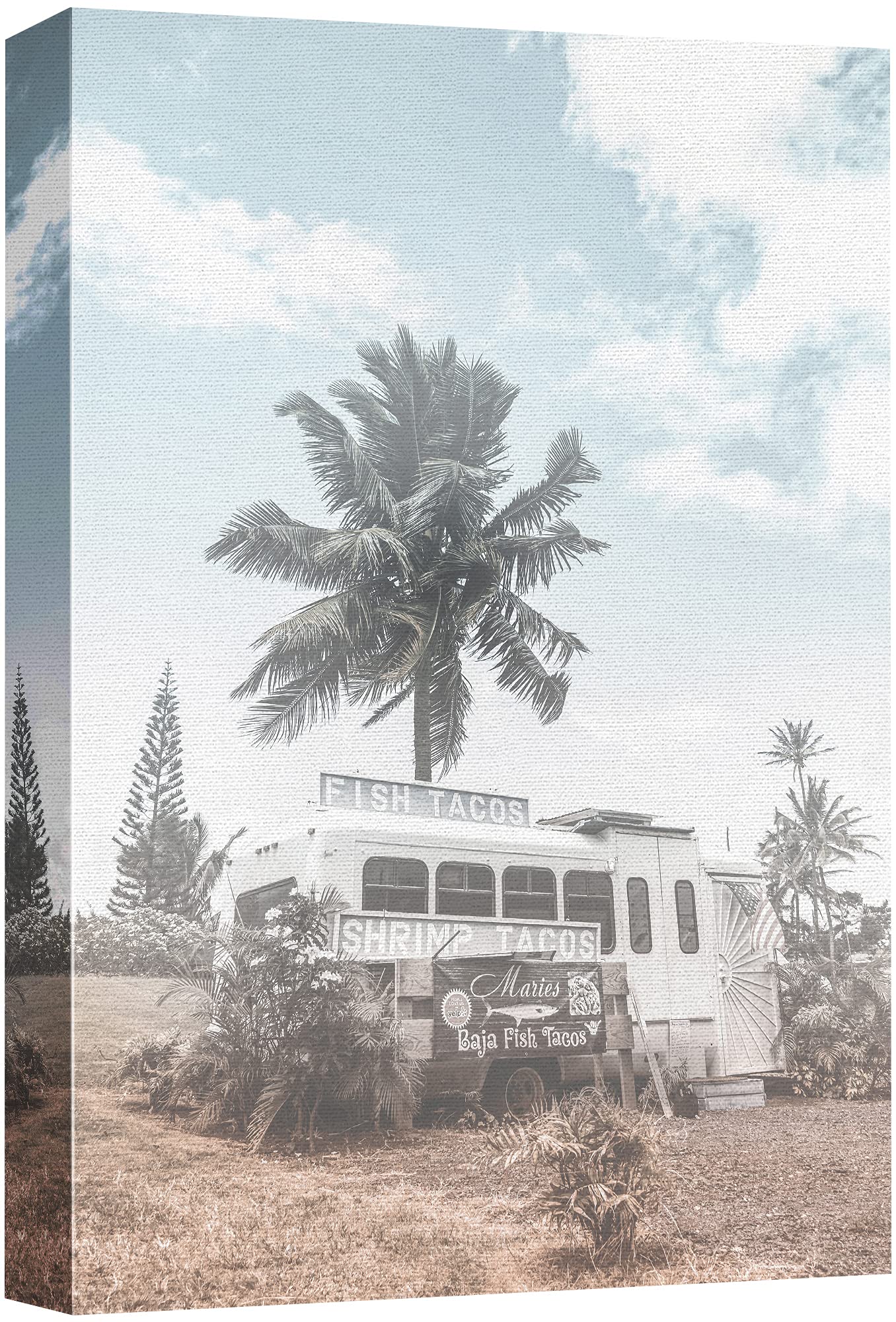 Signford Canvas Print Wall Art Mid-Century Modern Home In Desert Nature Wilderness Photography Modern Art Rustic Landscape Color