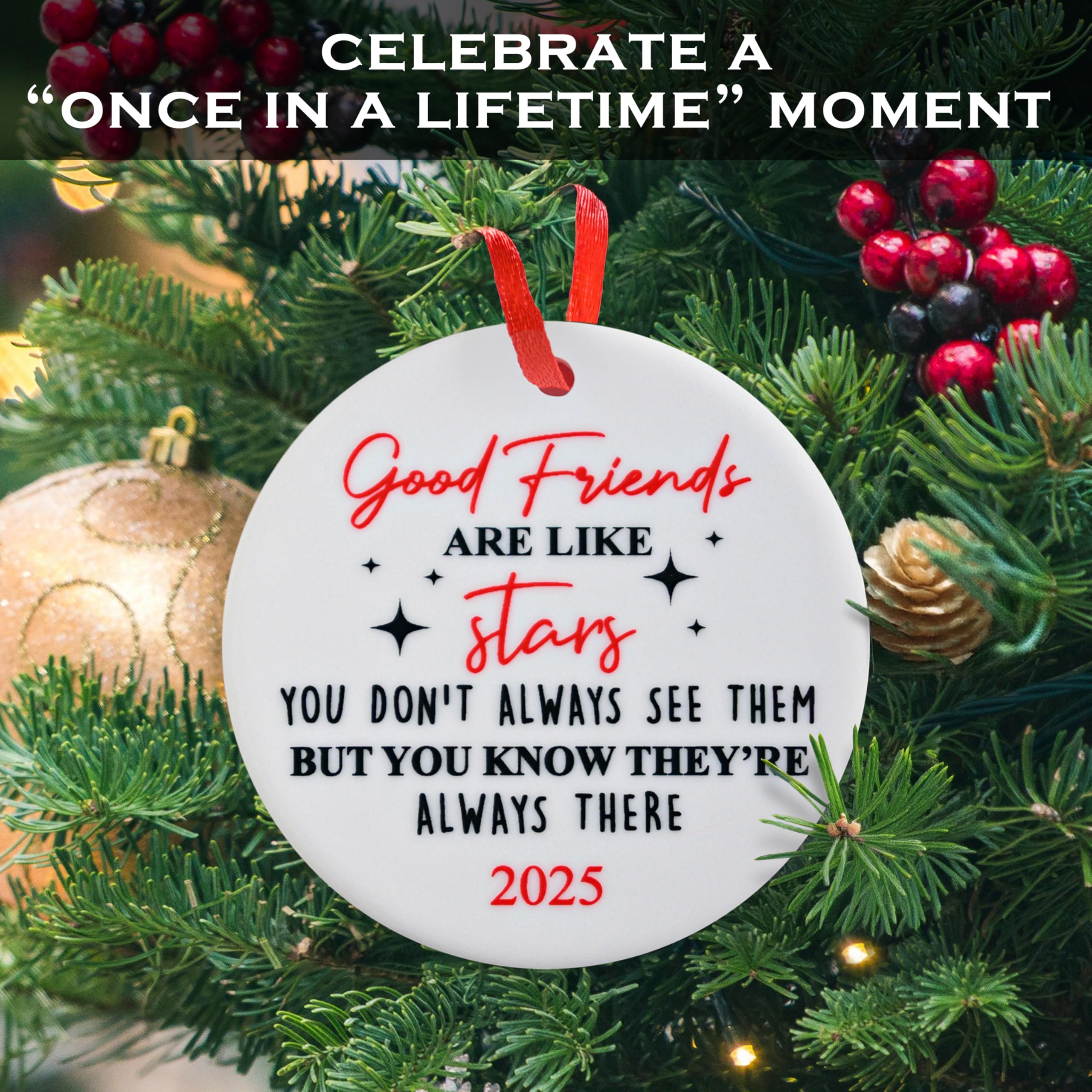 Good Friends are Like Stars Ornament 3 Inch, Friends Christmas Ornament, Friends Ornament, Christmas Friendship Tree Decor, Frie