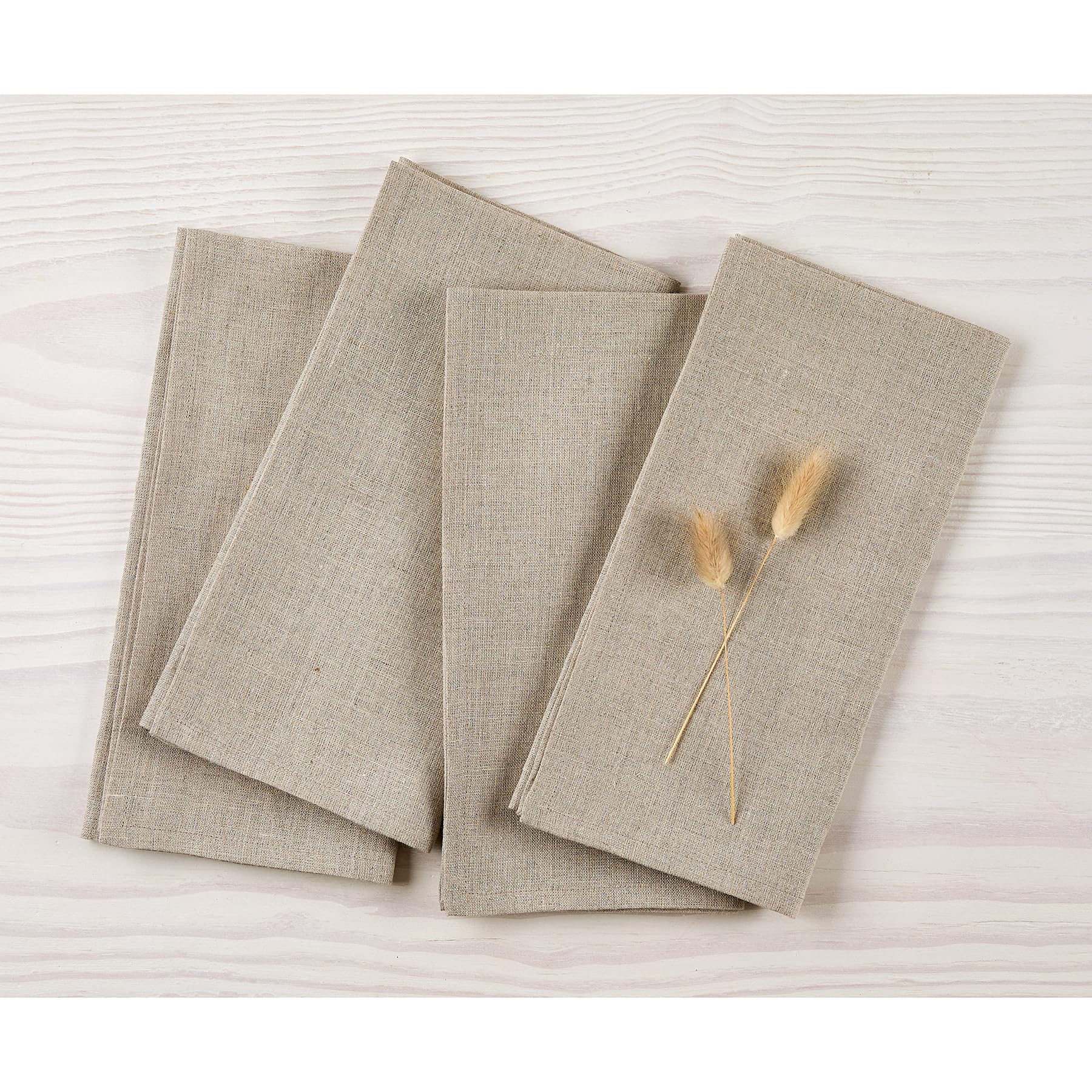 Solino Home Linen Dinner Napkins 20 X 20 Inch - 100% Pure Linen Natural Cloth Napkins Set Of 4 For Spring, Easter - Fete, Handcr