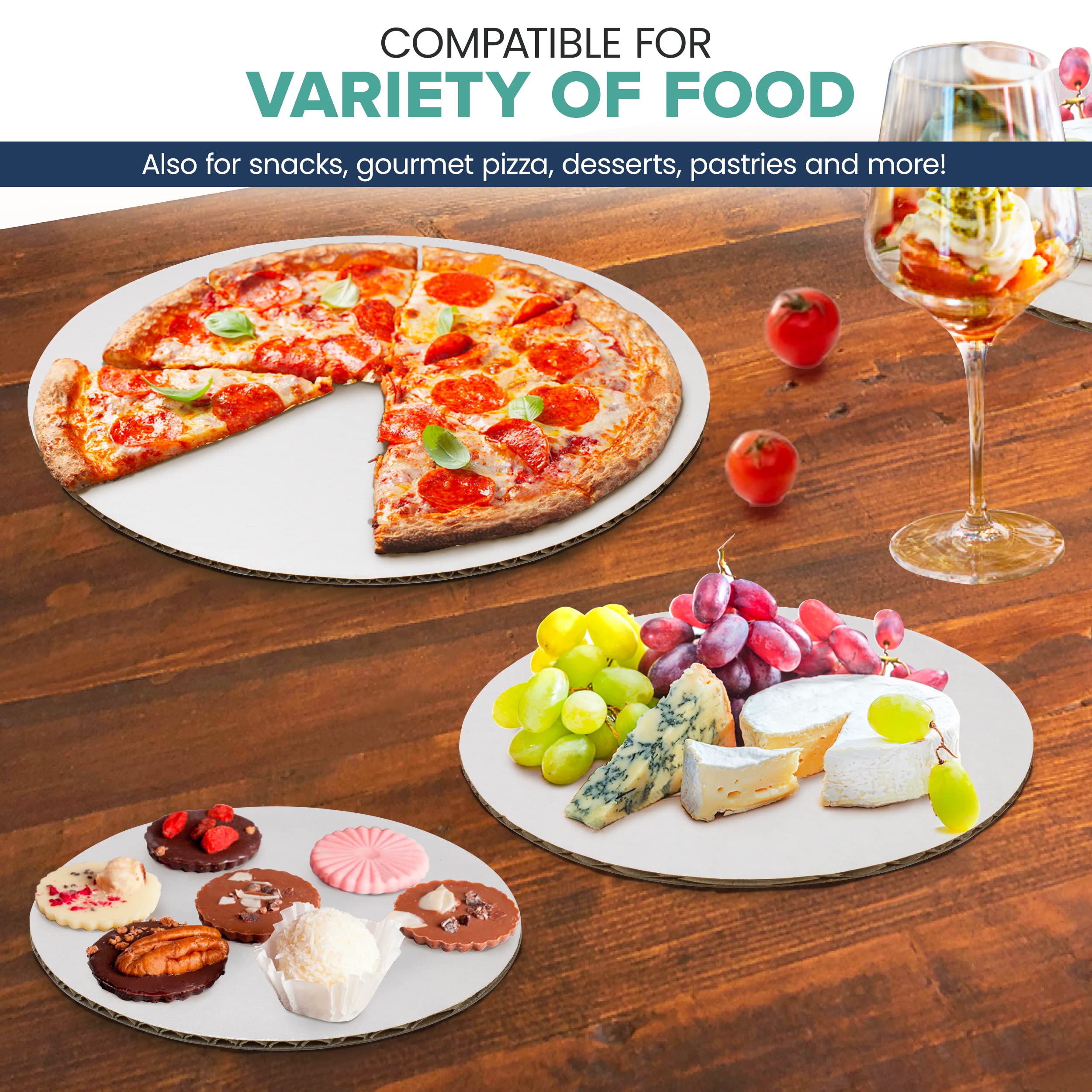 [100 Pack] 6 Inch Round Cake Boards - Grease Proof Cardboard Disposable Cake Pizza Circle Scalloped White Tart Decorating Base Stand