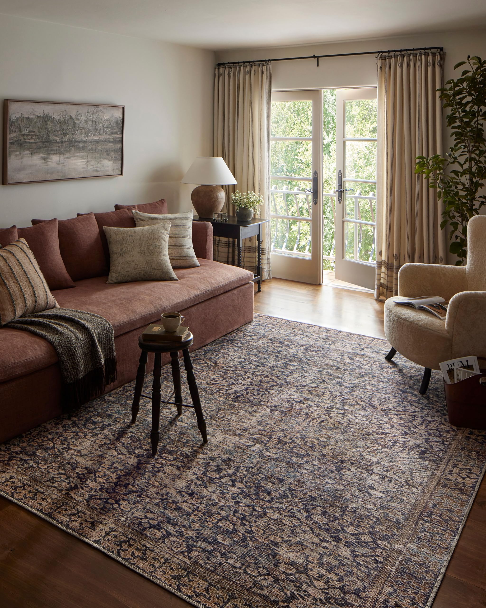 Loloi Amber Lewis x Georgie Denim/Spice 2-0 x 5-0 Accent Rug