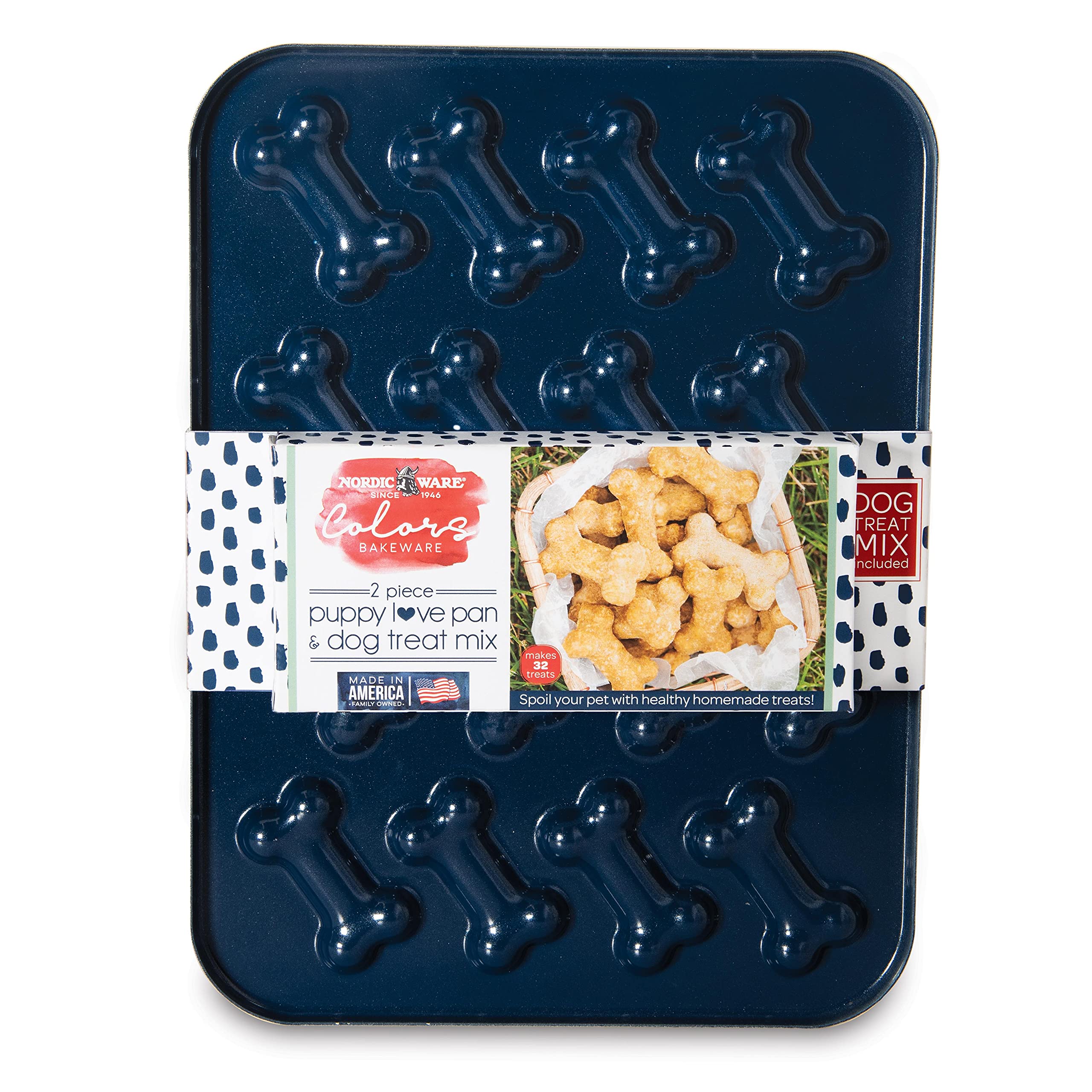 Nordic Ware Puppy Love Pan And Mix Set, Navy