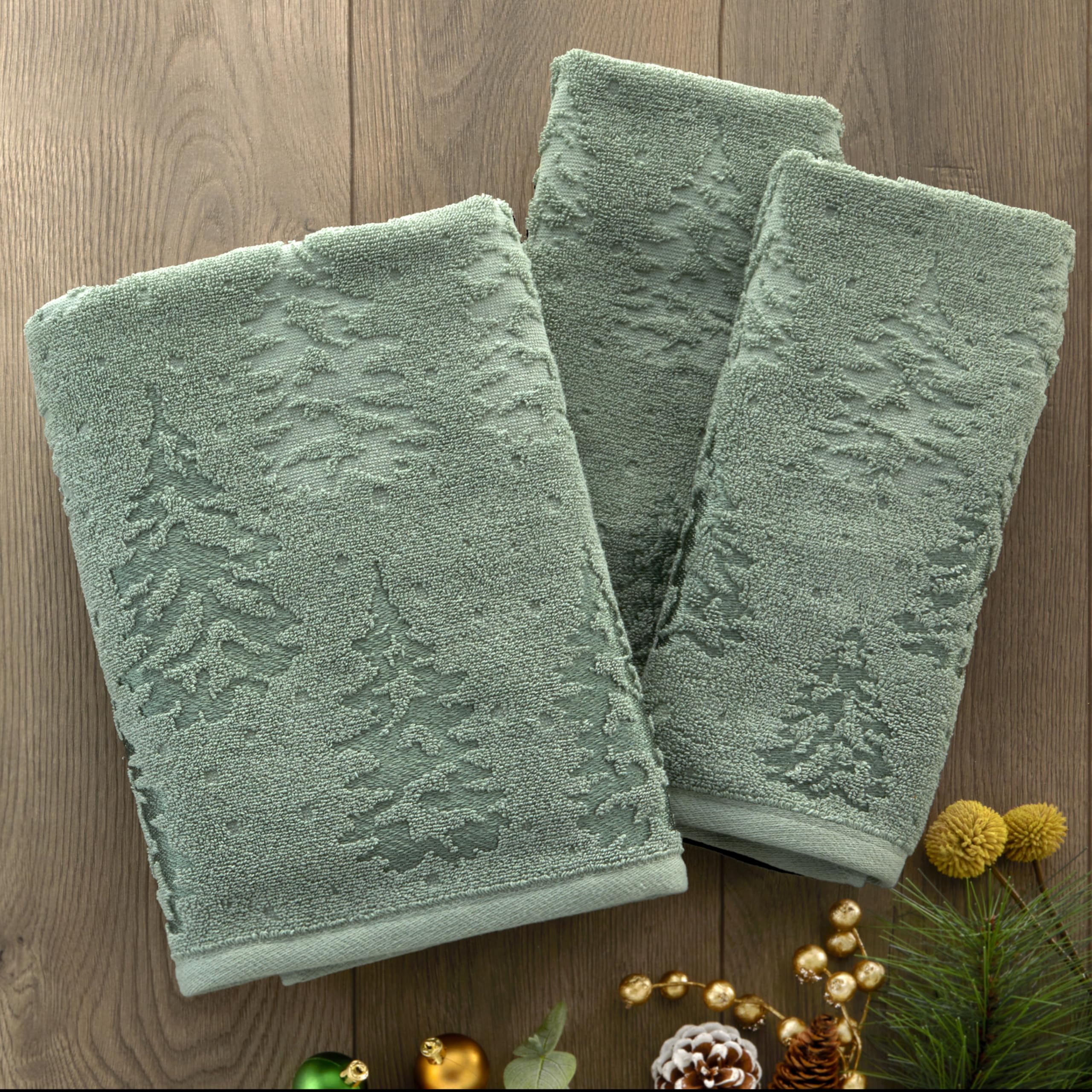 Skl Home Fall/Winter Wispy Trees Bath Towel, Sage