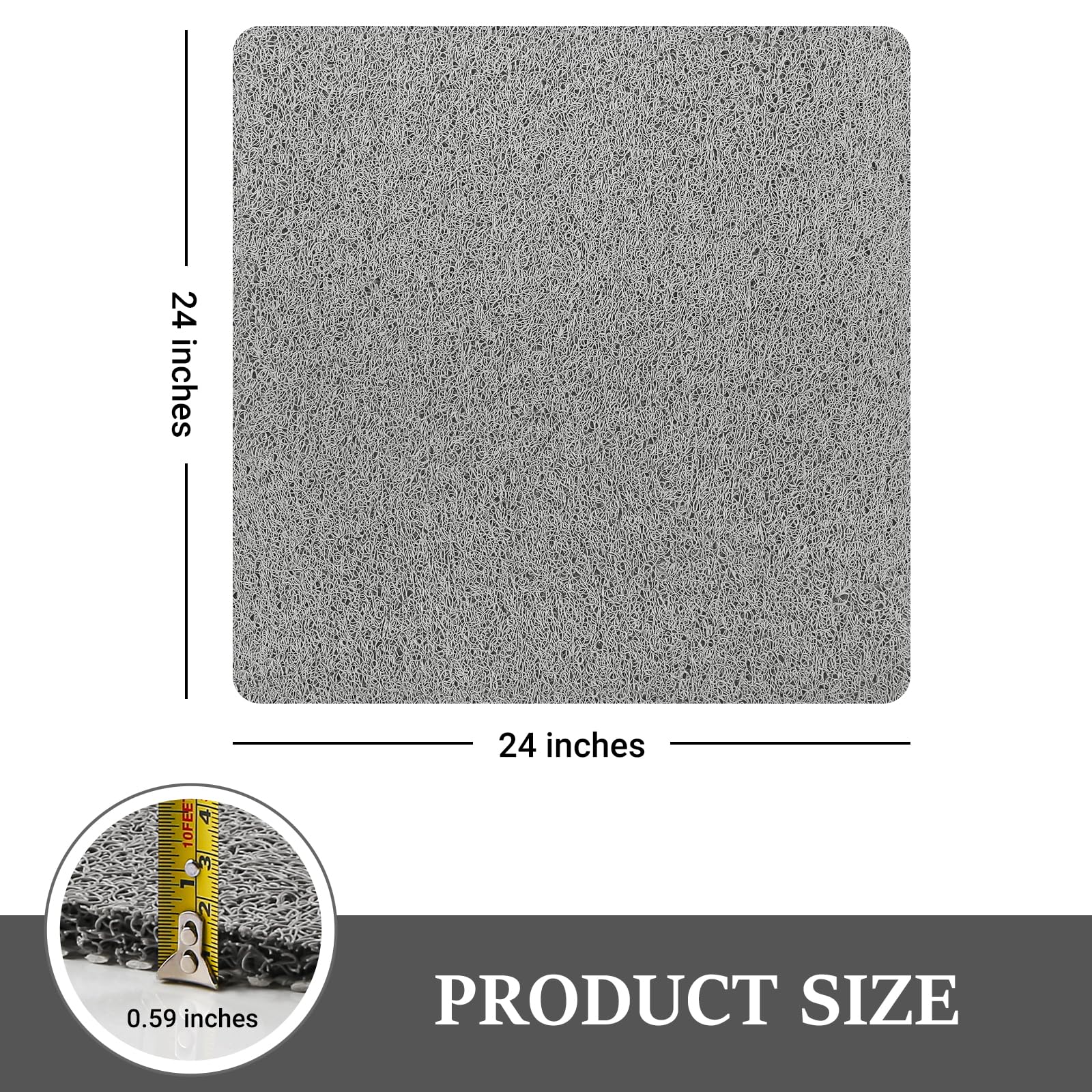 Shower Mat Bathtub Mat Non-Slip,24X24 Inch, Soft Tub Mat With Drain,Pvc Loofah Bath Mat (Phthalate Free) For Tub And Bathroom,Qu