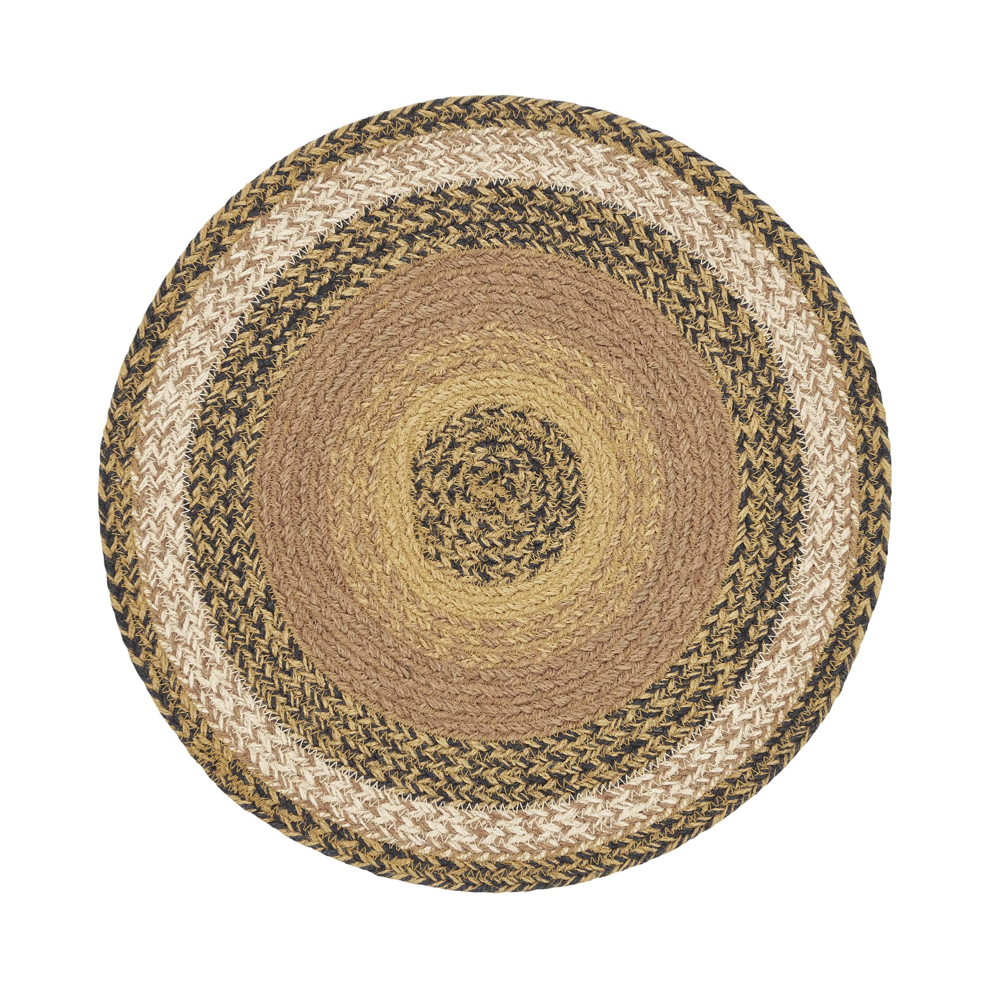Vhc Brands Kettle Grove Table Mat- Pot Holder- Woven Jute Trivet, 15'' Round, Ombre