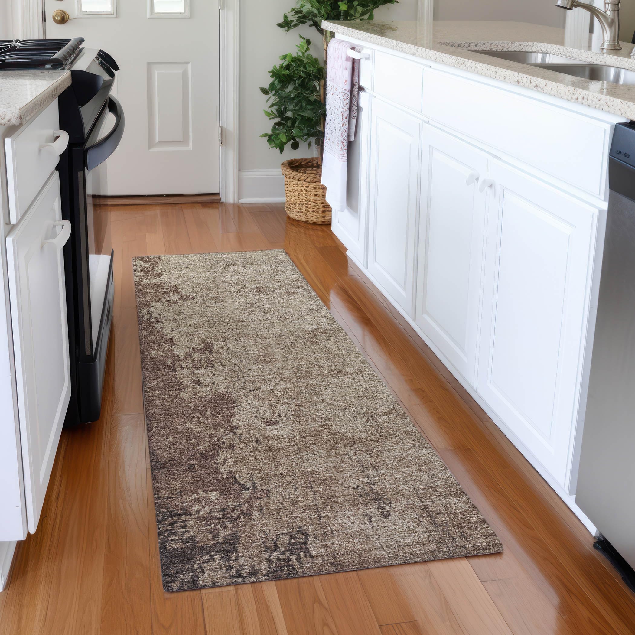 Machine Washable Indoor/Outdoor Chantille Chocolate 23 x 76 Runner Rug