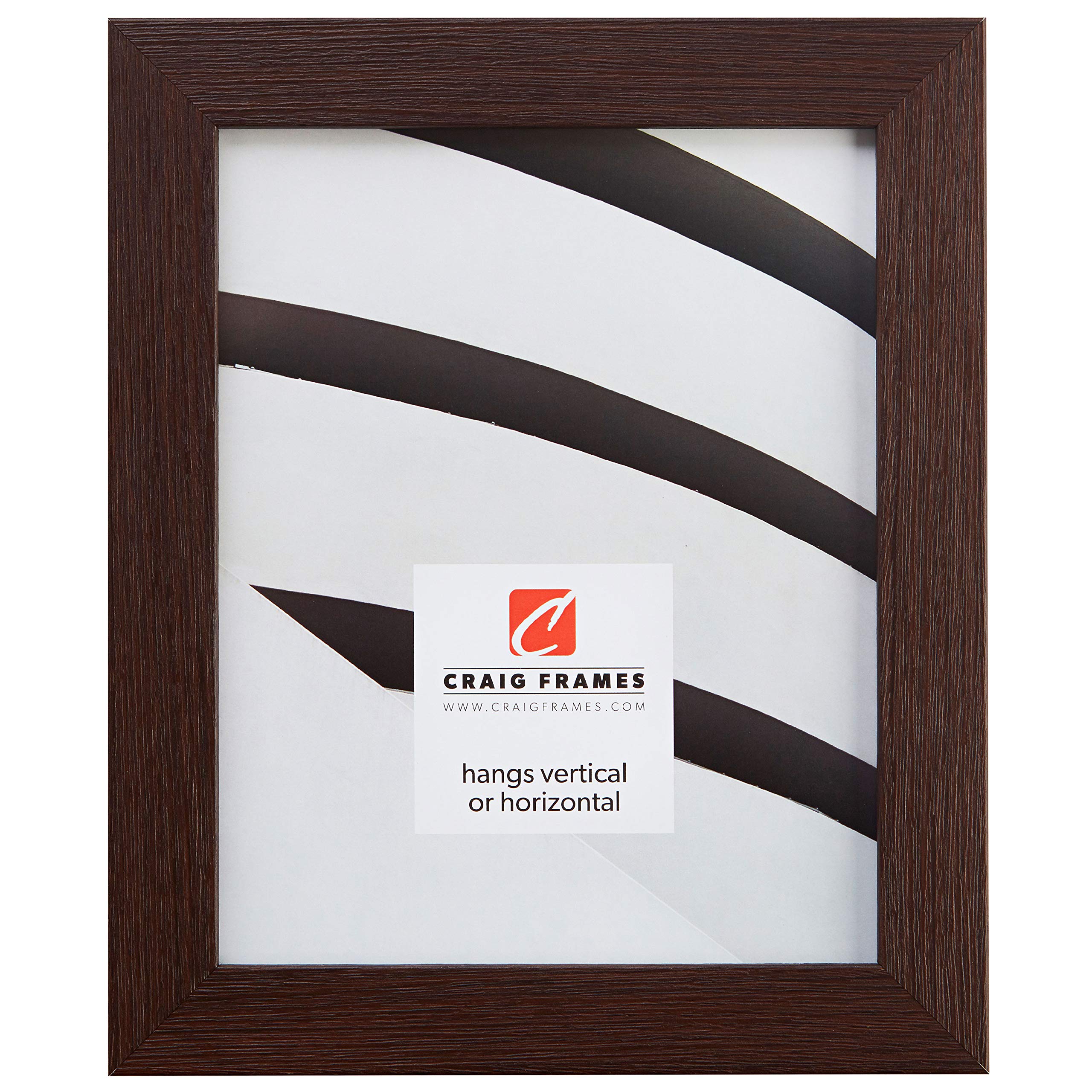Craig Frames Bauhaus 125, 16x24 Picture Frame, Melinga Brown Oak