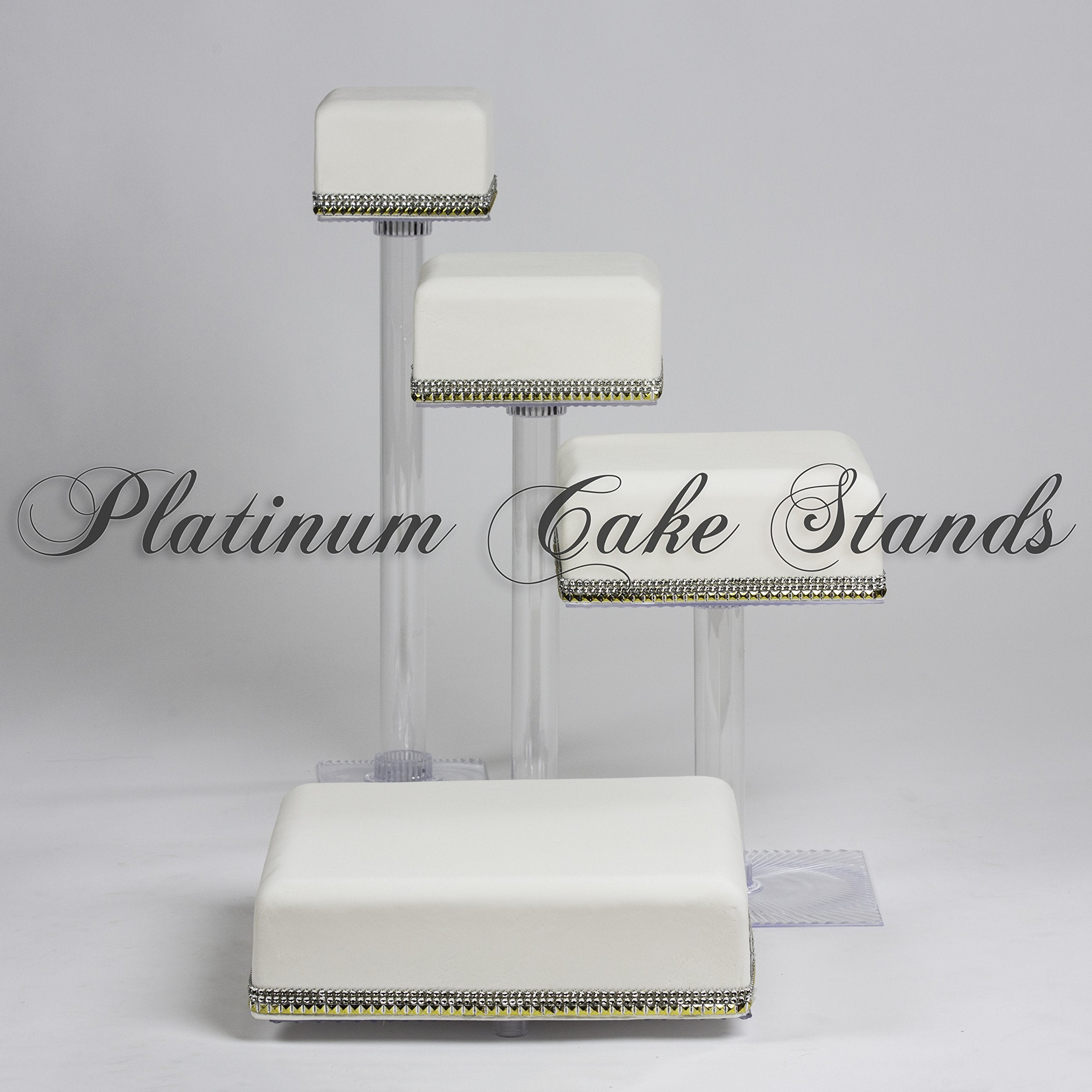 4 Tier Cascade Wedding Cake And Cupcake Stand Square (Sq415)