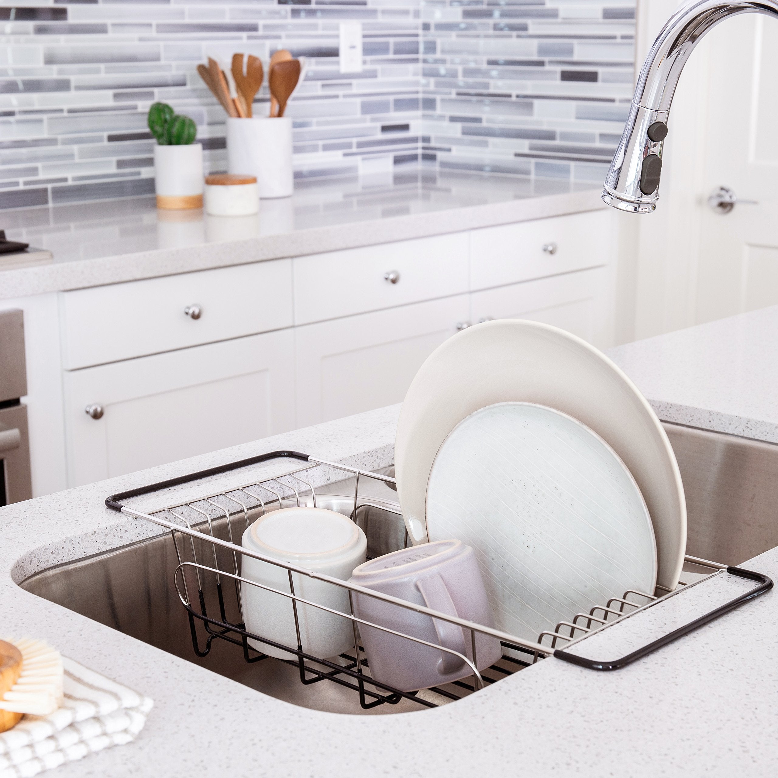 Better Houseware 1484.8 Over Sink Dish Drainer  19.25 x 8.25 x 4.5  Stainless Steel