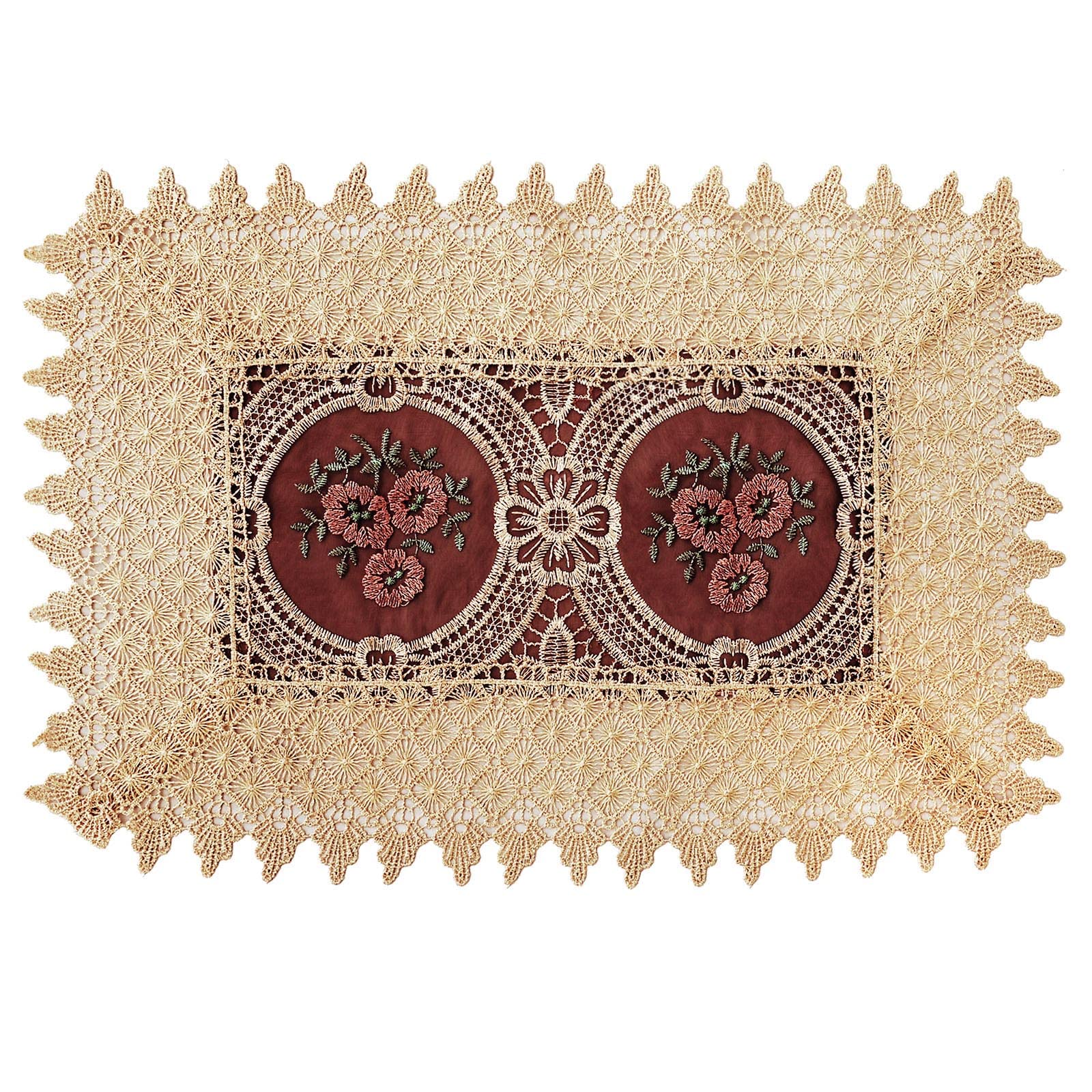 Simhomsen Set Of 4 Burgundy Lace Table Placemat Rectangular 12    18 Inch