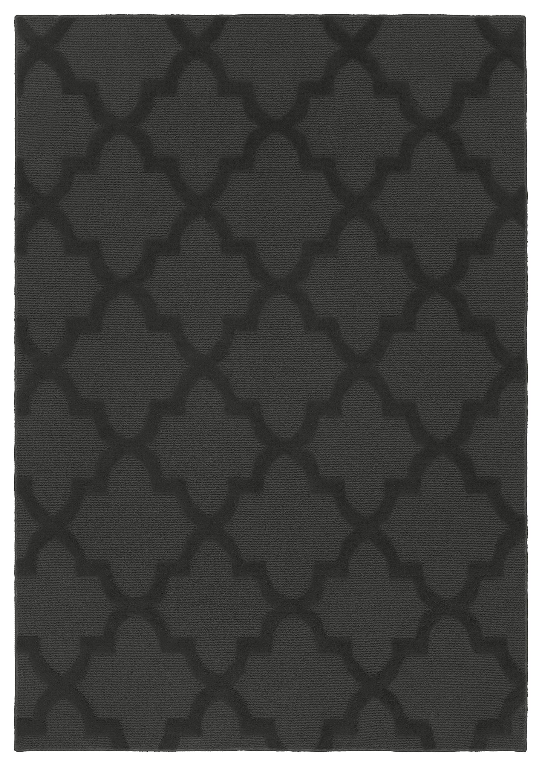 Garland Rug Quatro Cinder Gray 9 x 12 Cut-Loop Trellis Area Rug -Soft, Comfortable, Stylish & Budget-Friendly Rug in a Beautif