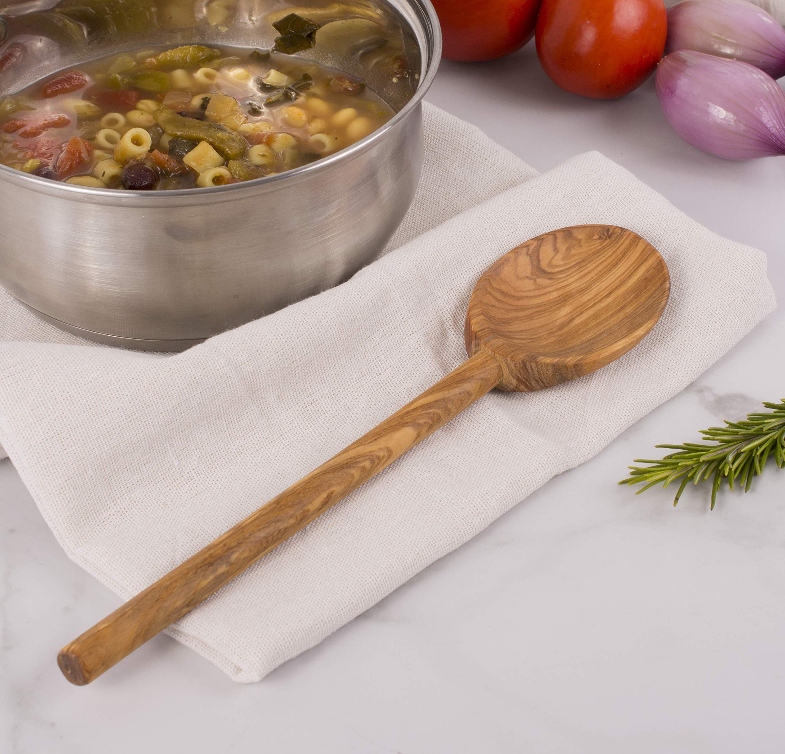 Eddingtons Italian Olive Wood Cooking Spoon, Handcrafted In Europe, 10-Inch