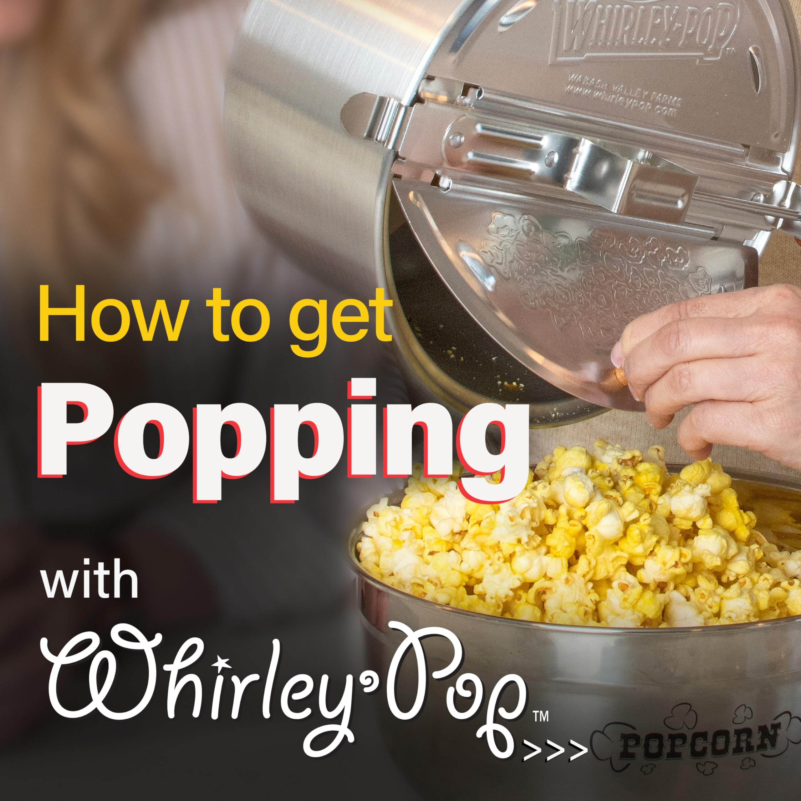 Wabash Popcorn Popper With Kernels - Silver, Metal Gear Popcorn Maker, Fast, & Easy-To-Use Popcorn Machine For Popcorn Lovers, 6