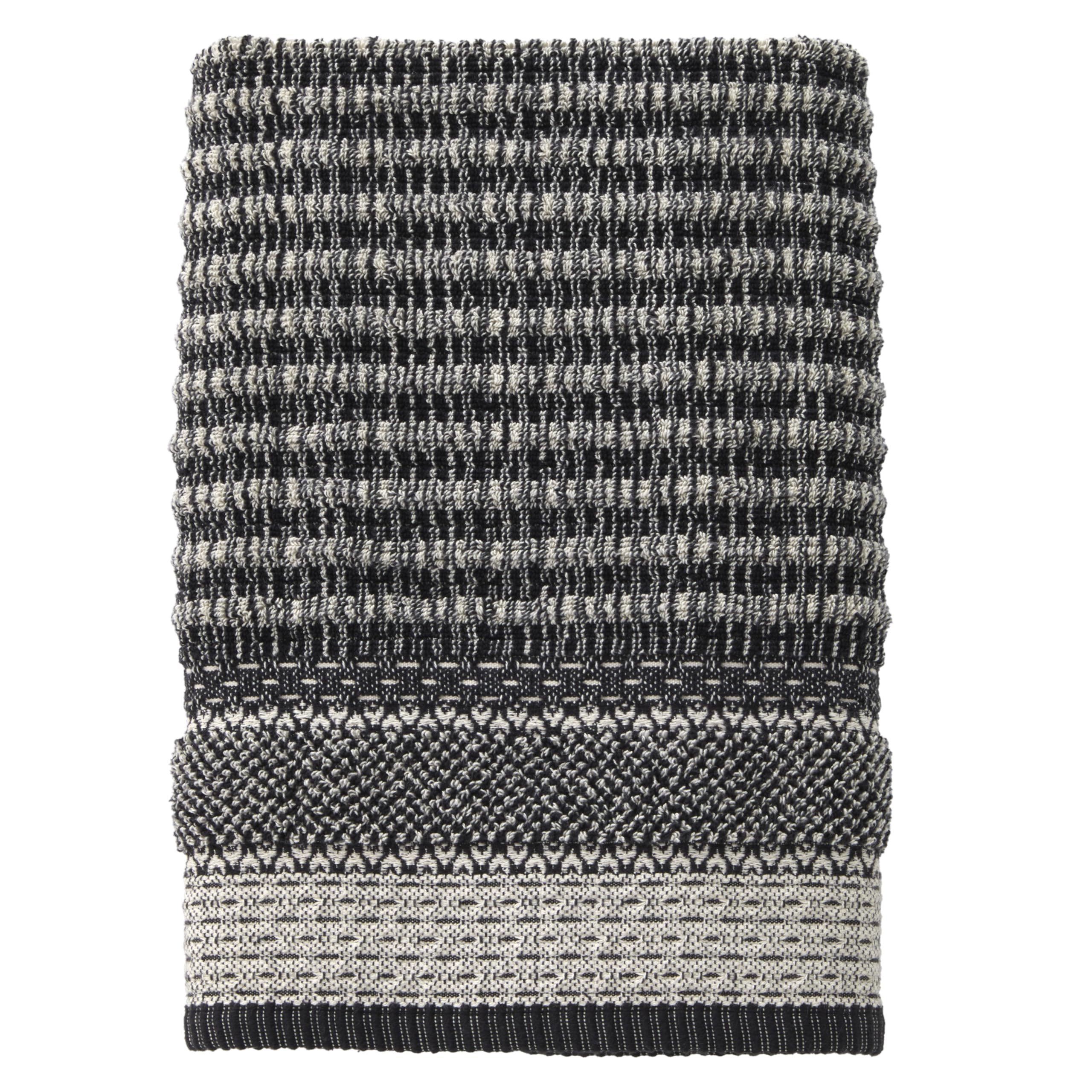 Skl Home Lewis Bath Towel For Bath/Kitchen/Bar & Gift, Black