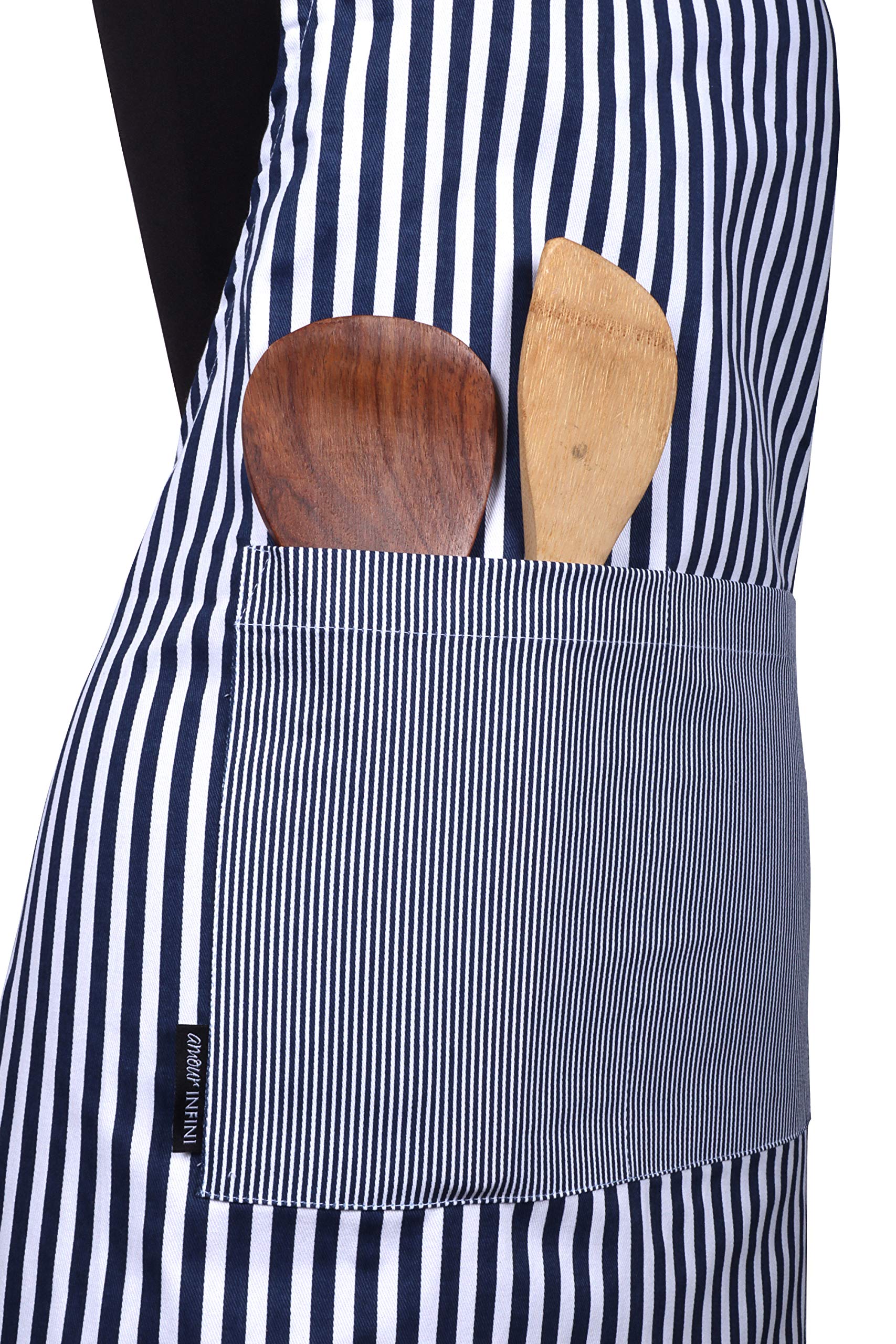 Amour Infini Cotton Aprons For Women With Pockets Adjustable Strap And Waist Ties Washable Printed Aprons For Baking, Cooking, G