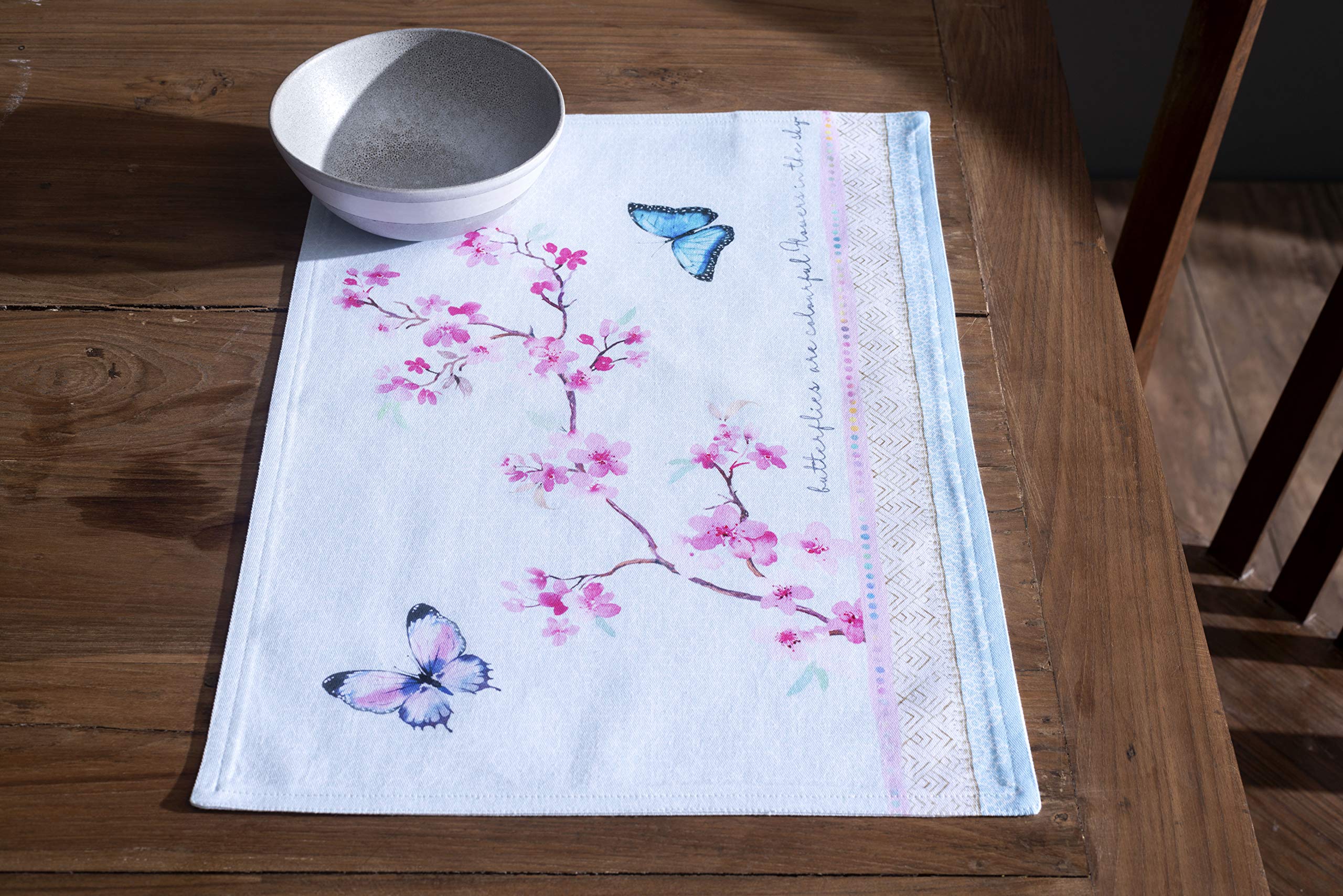 Maison D ' Hermine Cloth Placemat 100% Cotton Set Of 4 Decorative Washable Place Mats Table Placemat, Dining, Kitchen, Parties &