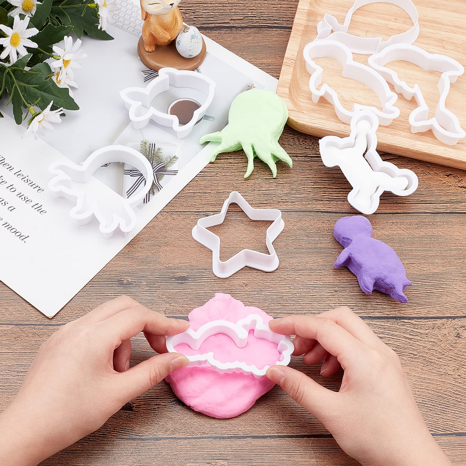 Superfindings 8 Styles Plastic Cookie Cutters Ocean Cookie Cutters Polymer Clay Cutters Marine Animal Clay Cutter White Marine L