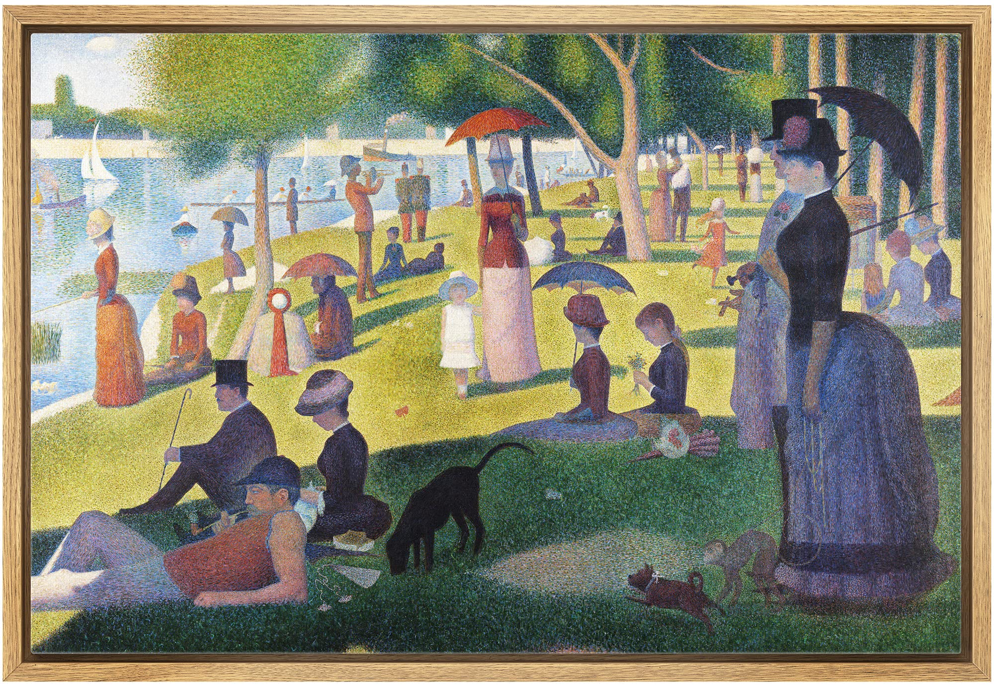 Wall26 Framed Canvas Print Wall Art La Grande Jatte By George Seurat Historic Cultural Illustrations Fine Art Traditional Scenic
