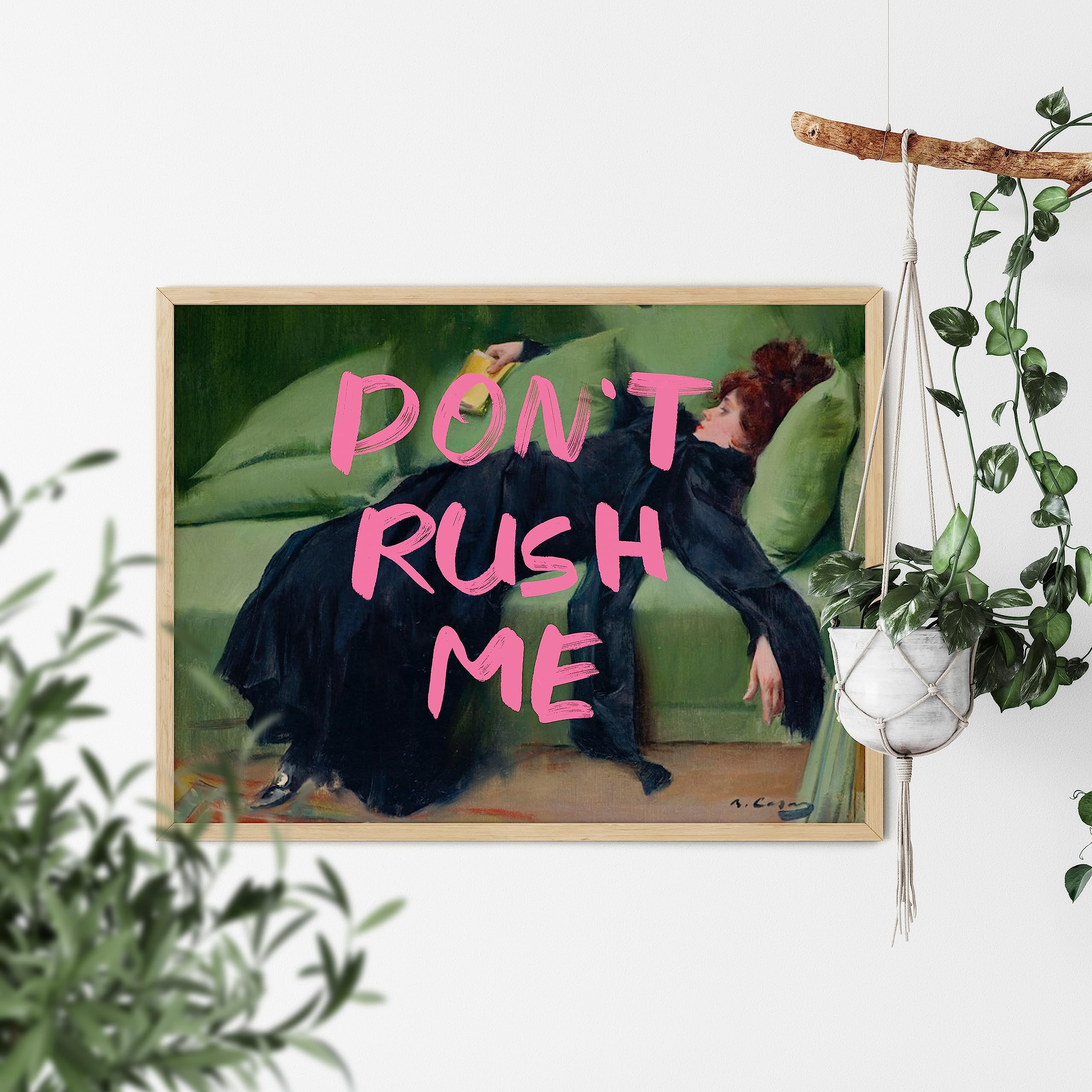 Twodays Maximalist Wall Decor, Eclectic Aesthetic Large Wall Art Print, Don'T Rush Me Altered Art Portrait, Antique Victorian Ga