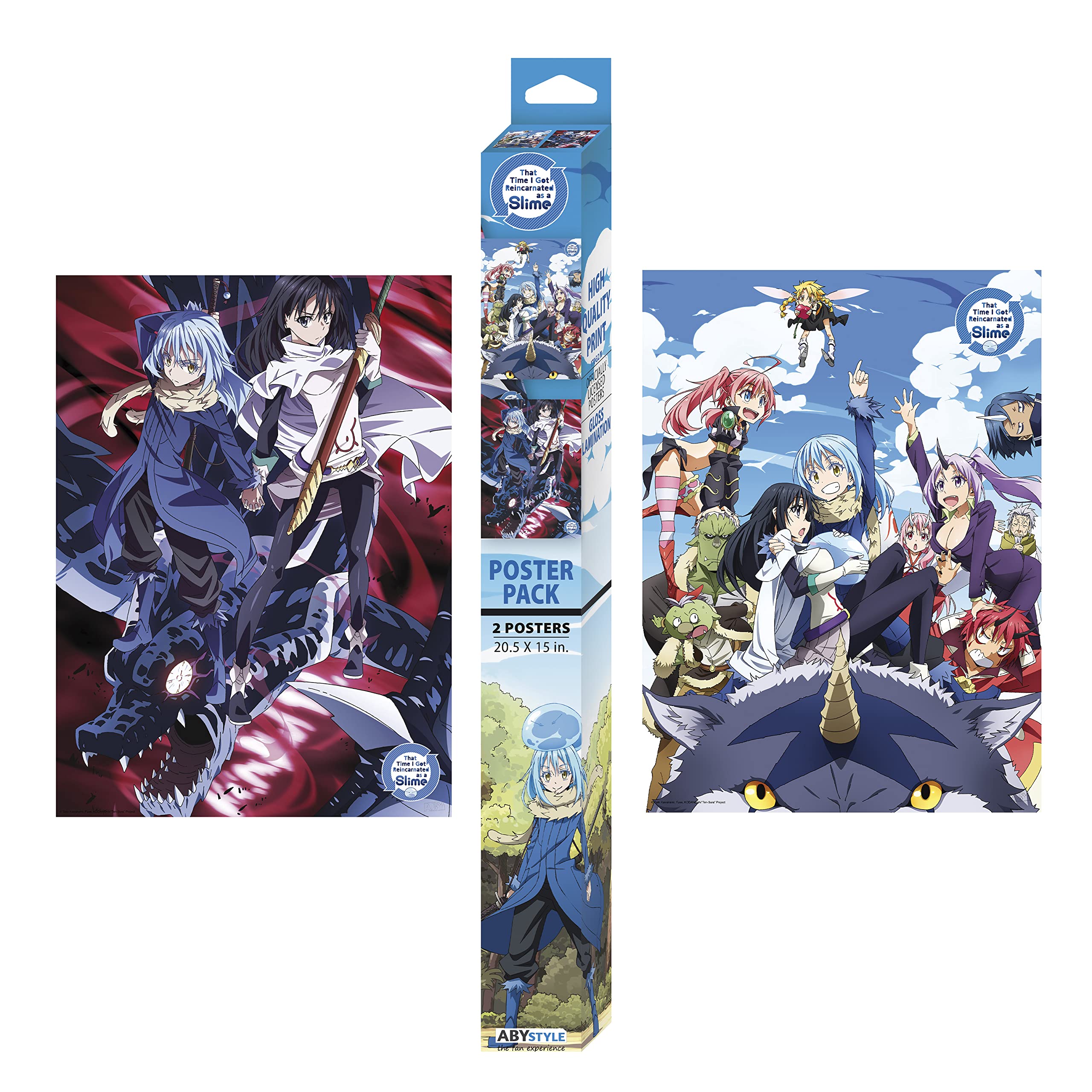 ABYSTYLE That Time I Got Reincarnated as a Slime Unframed Boxed Chibi Poster Set 15 x 20.5 Anime Manga Wall Art Prints for Bedro