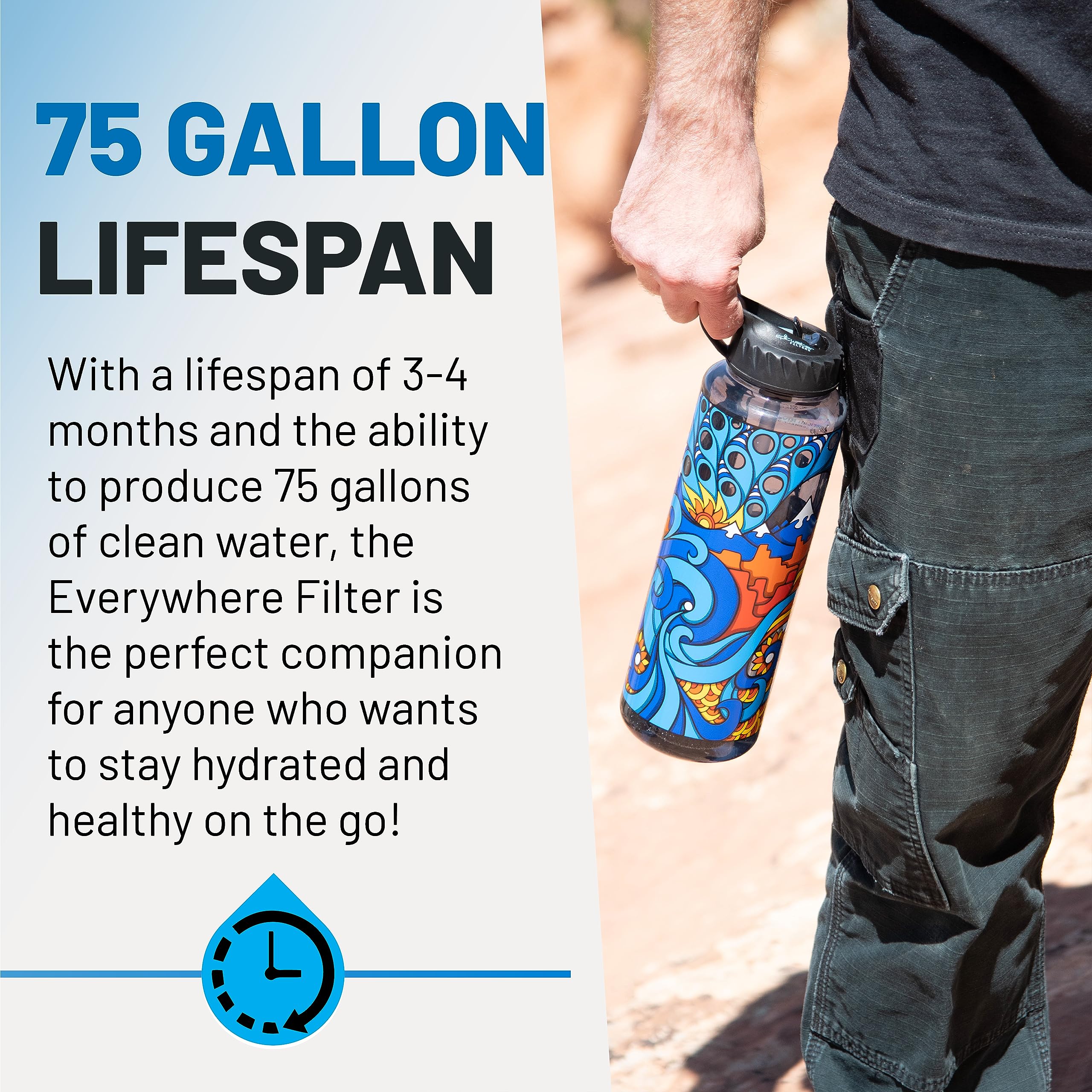 Epic Water Filters Nalgene Og Water Bottle With Filter, Usa Made, Bpa Free, Removes 99.99% Tap Water Contaminants, Forever Chemi