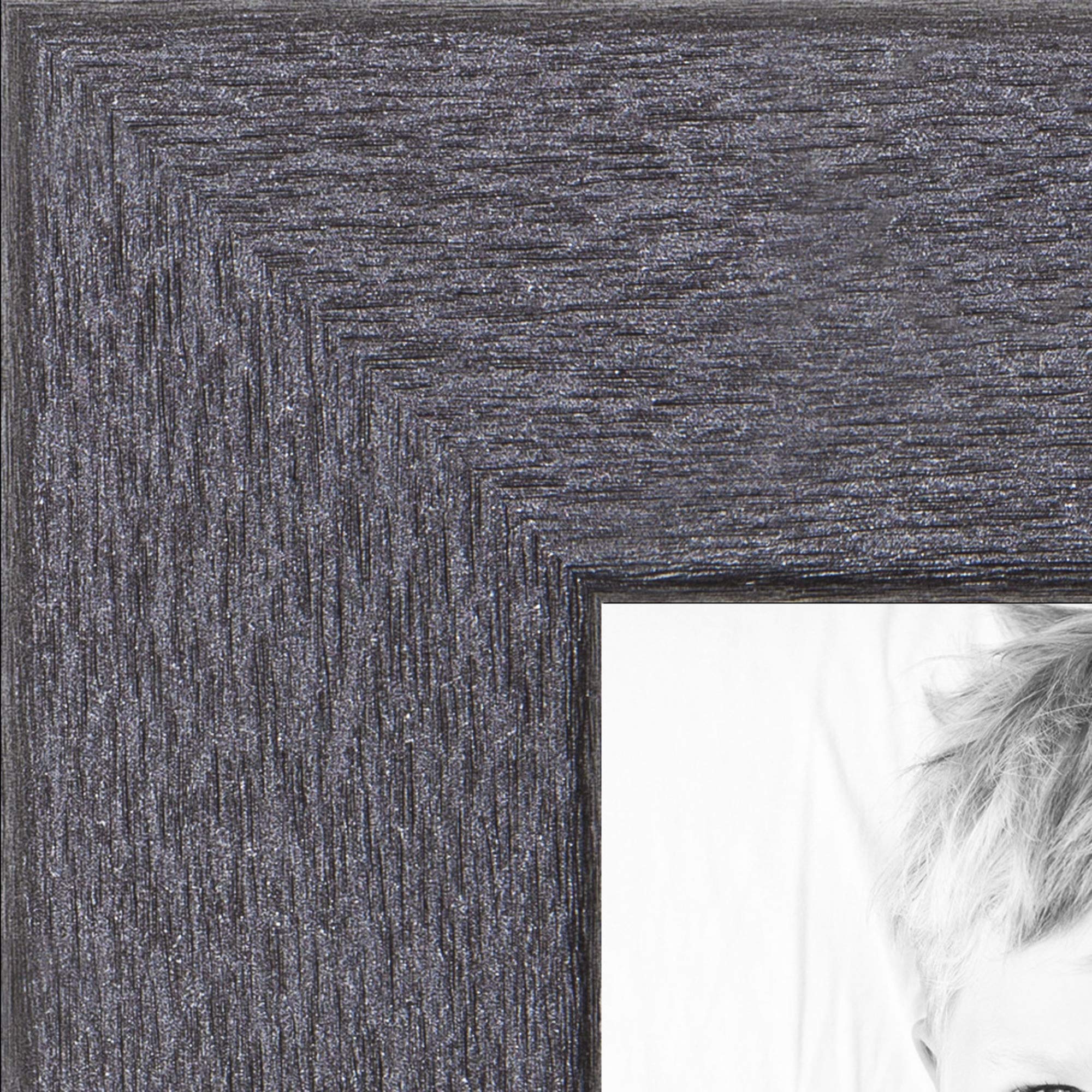 ArtToFrames 7x31 Inch Gray Picture Frame, This 1.25 Inch Custom MDF Poster Frame is Tungsten - Comes with Economy Acrylic and Co