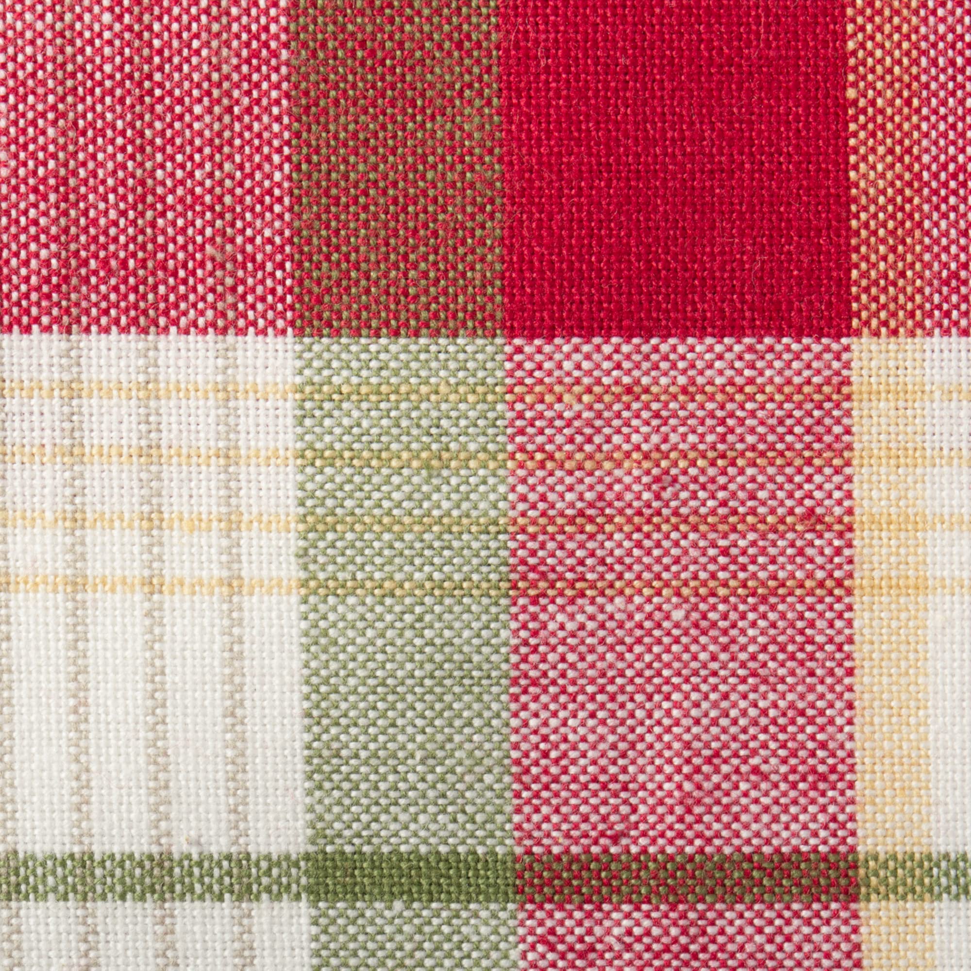 DII Napkin Set - Orchard Plaid Collection, 20x20", Cotton, Taupe/Red, 6 Pieces, Model 5503
