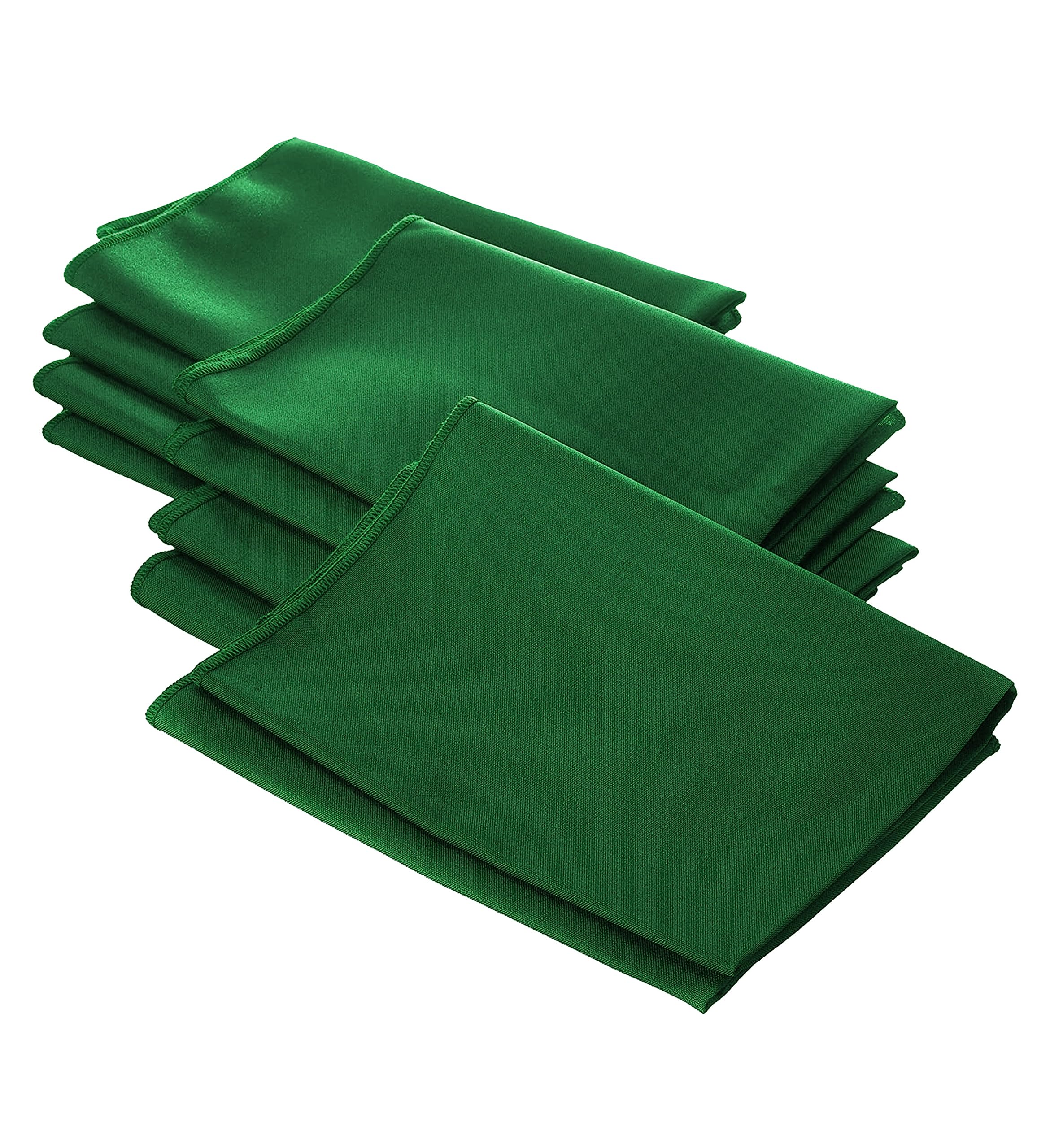 LA Linen Pack-10 Polyester Poplin Napkin 18 by 18-Inch  Emerald Green