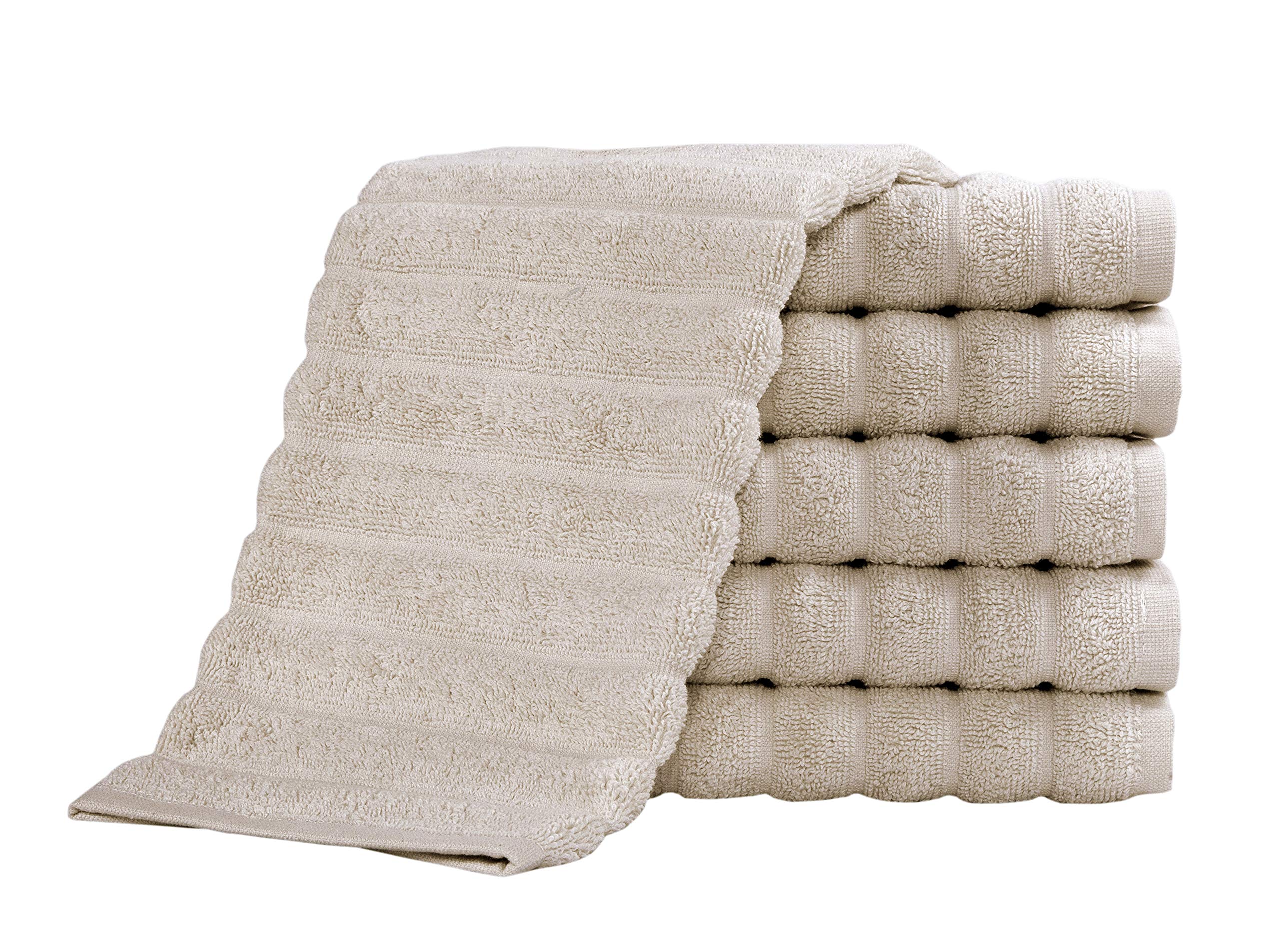 Classic Turkish Towels - Clearance Deal Luxury Ribbed Washcloths, 100% Turkish Cotton, Quick Dry, Soft And Absorbent Face Wash T