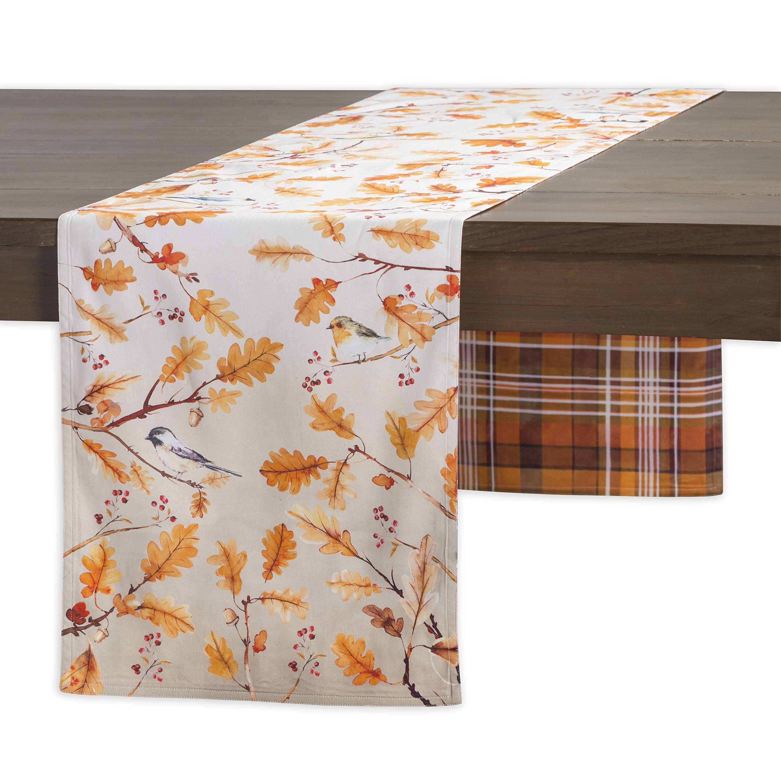 Maison D' Hermine Tablerunner 100% Cotton Table Runner Decorative Table Runners, Home, Restaurant Camping, Oak Leaves (Double La