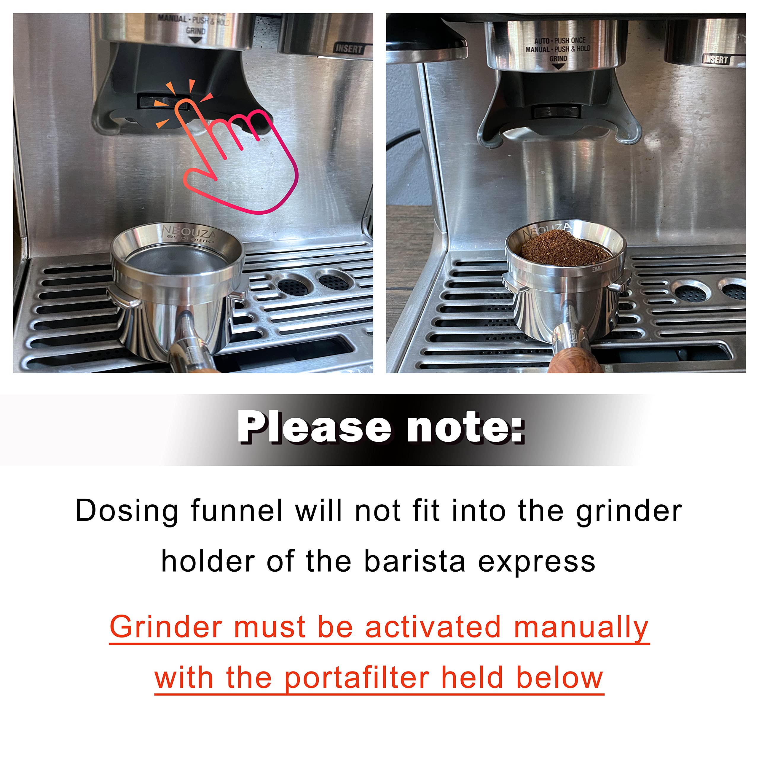 Neouza Espresso Dosing Funnel Ring Stainless Steel Compatible With Coffee Machine Portafilter For Tamping (53Mm)