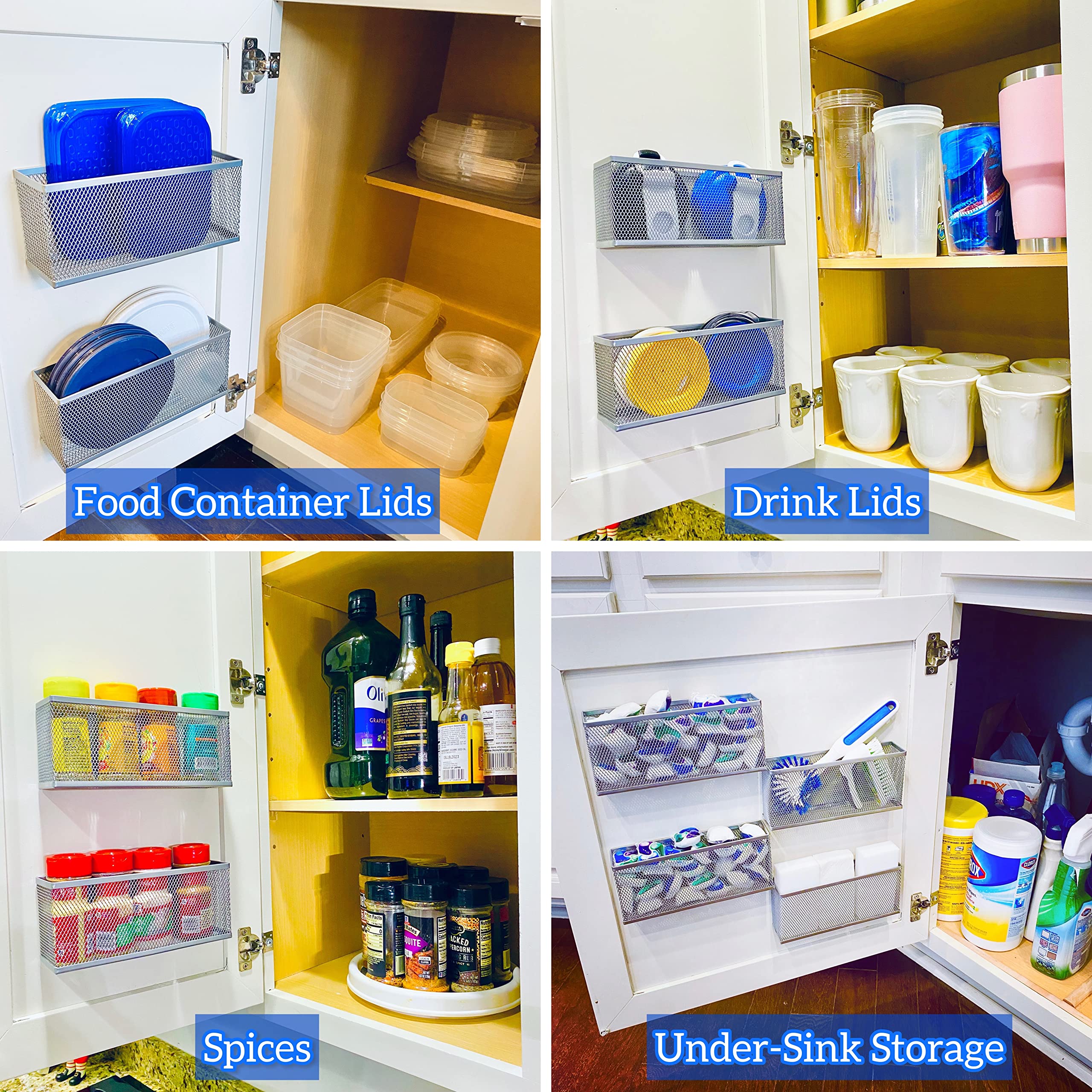 Middy Caddy Cabinet Organizer | Optimize Your Cabinet Space | Cabinet Door Organizer | Spice Organizer, Bathroom Accessories, Un