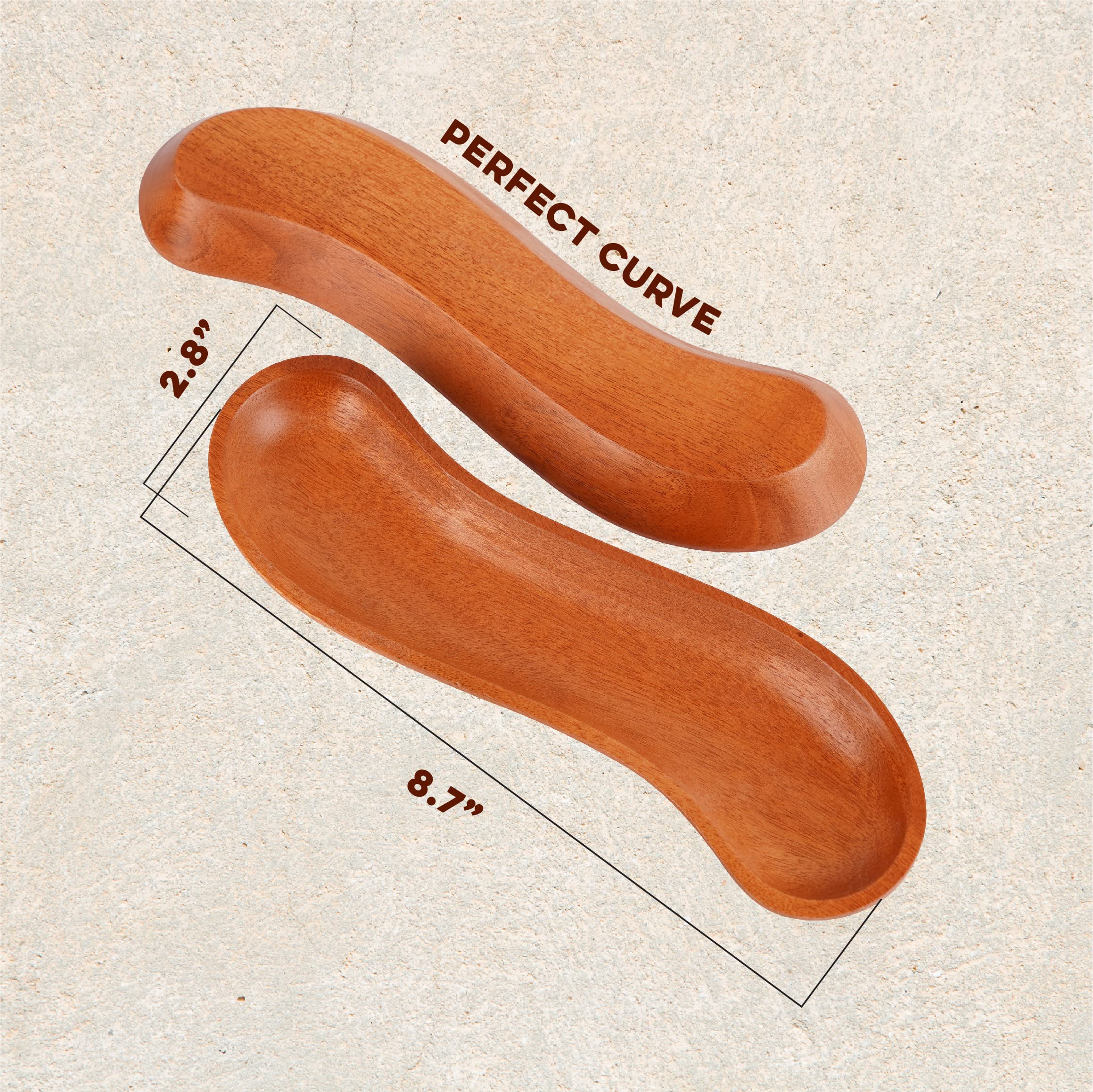 Viewood Wood Olive Plates Set Of 2, Curved Olive Tray For Condiments, Appetizers, Perfect For Dinner Rolls, Charcuterie Accessor