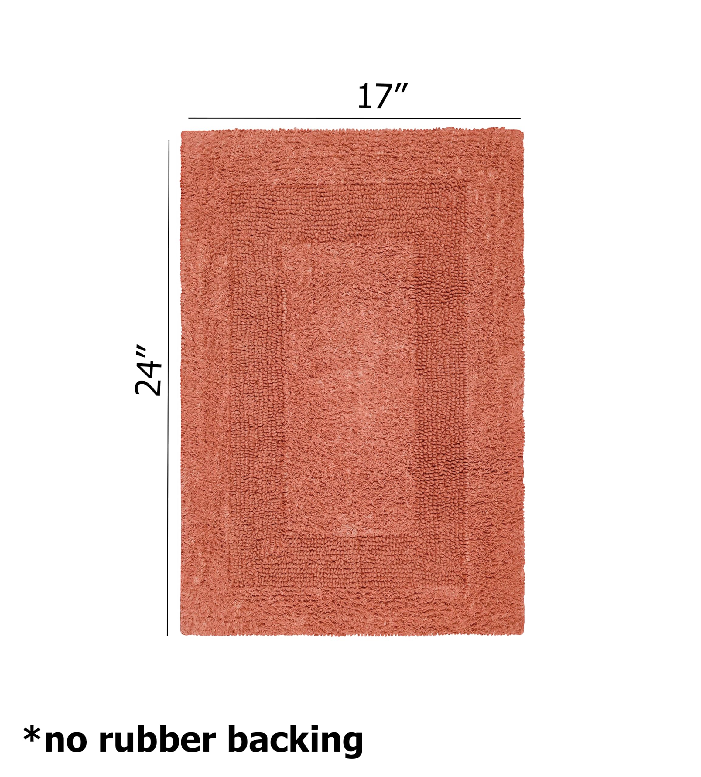 Cotton Craft Luxurious Bath Mat Rug - Set Of 2 Reversible Heavyweight Step Out Bath Mats For Bathroom Floor, Tub And Shower - Pu