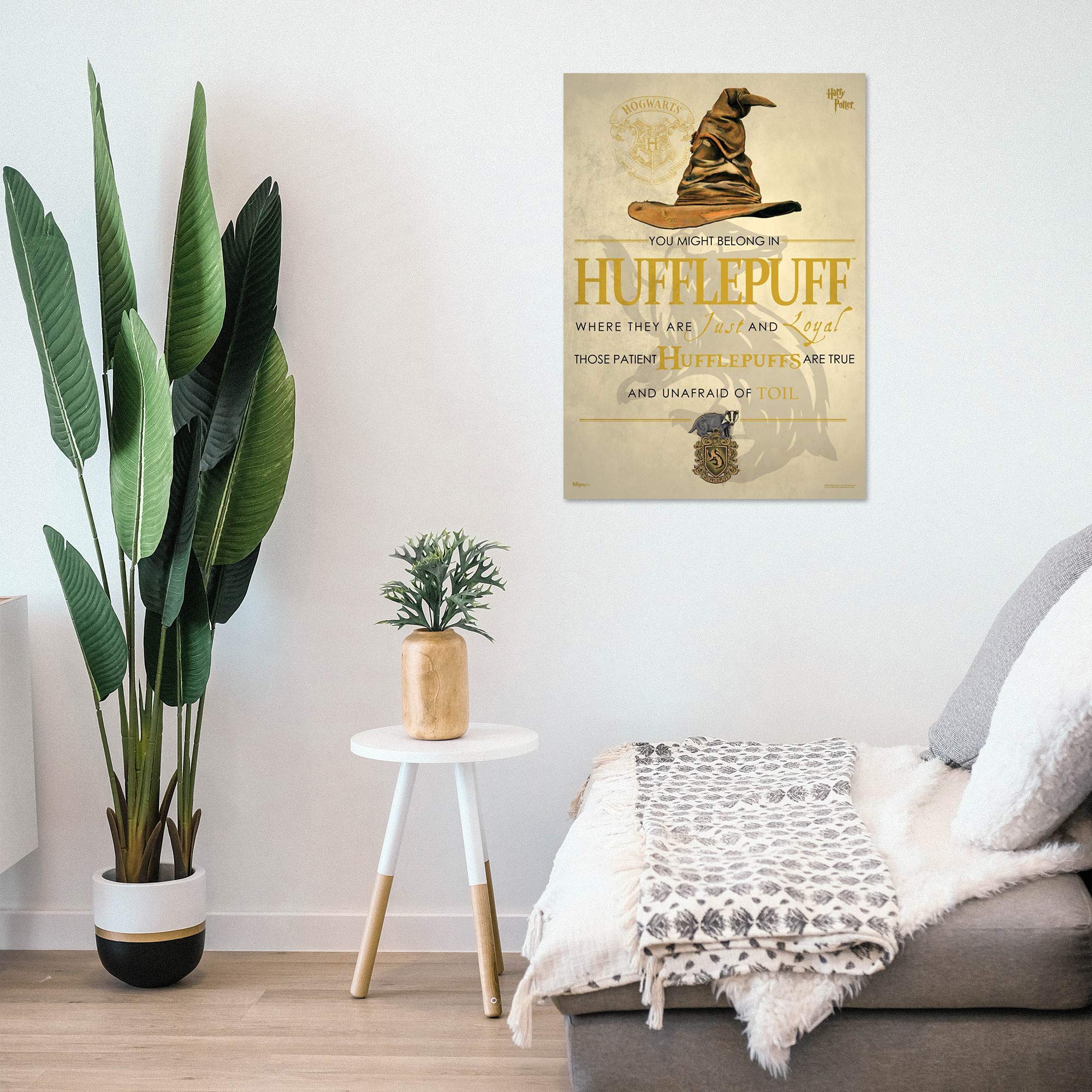 Mightyprint Harry Potter - Hufflepuff - Hogwarts Sorting Hat House Quote - Durable 17    X 24 Wall Art - Not Made Of Paper - Off
