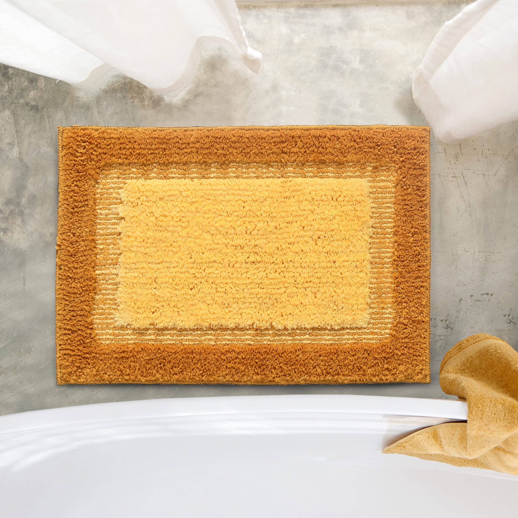 Elyesse Bath-Door Mat 40X58 Cm. Antiskid & Washable By Saral Home(Yellow)