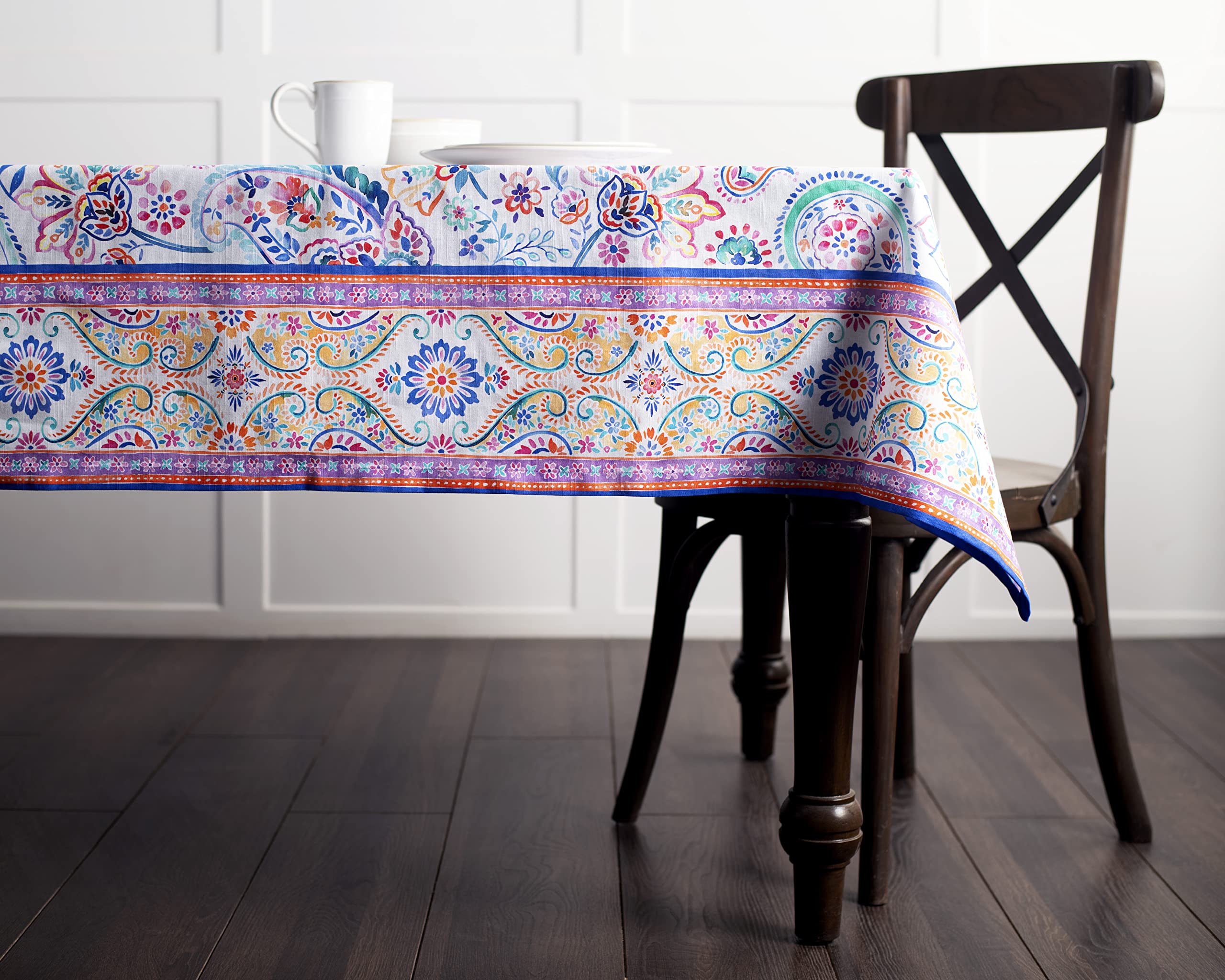 Maison D' Hermine Table Cover 100% Cotton 60''X108'' Decorative Tablecloth Washable Rectangle Tablecloths For Gifts, Dining, Hom