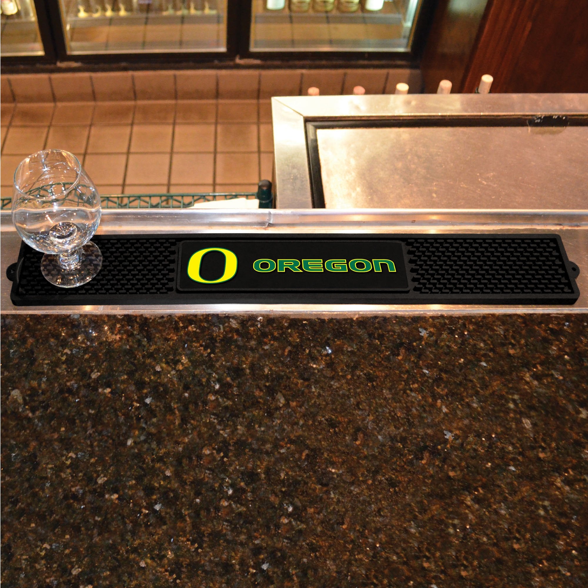 Fanmats 14029 Oregon Ducks Drink Bar Mat - 3.25In. X 24In. - Durable Dish Drying Mat, Easy Clean, Counter Mat