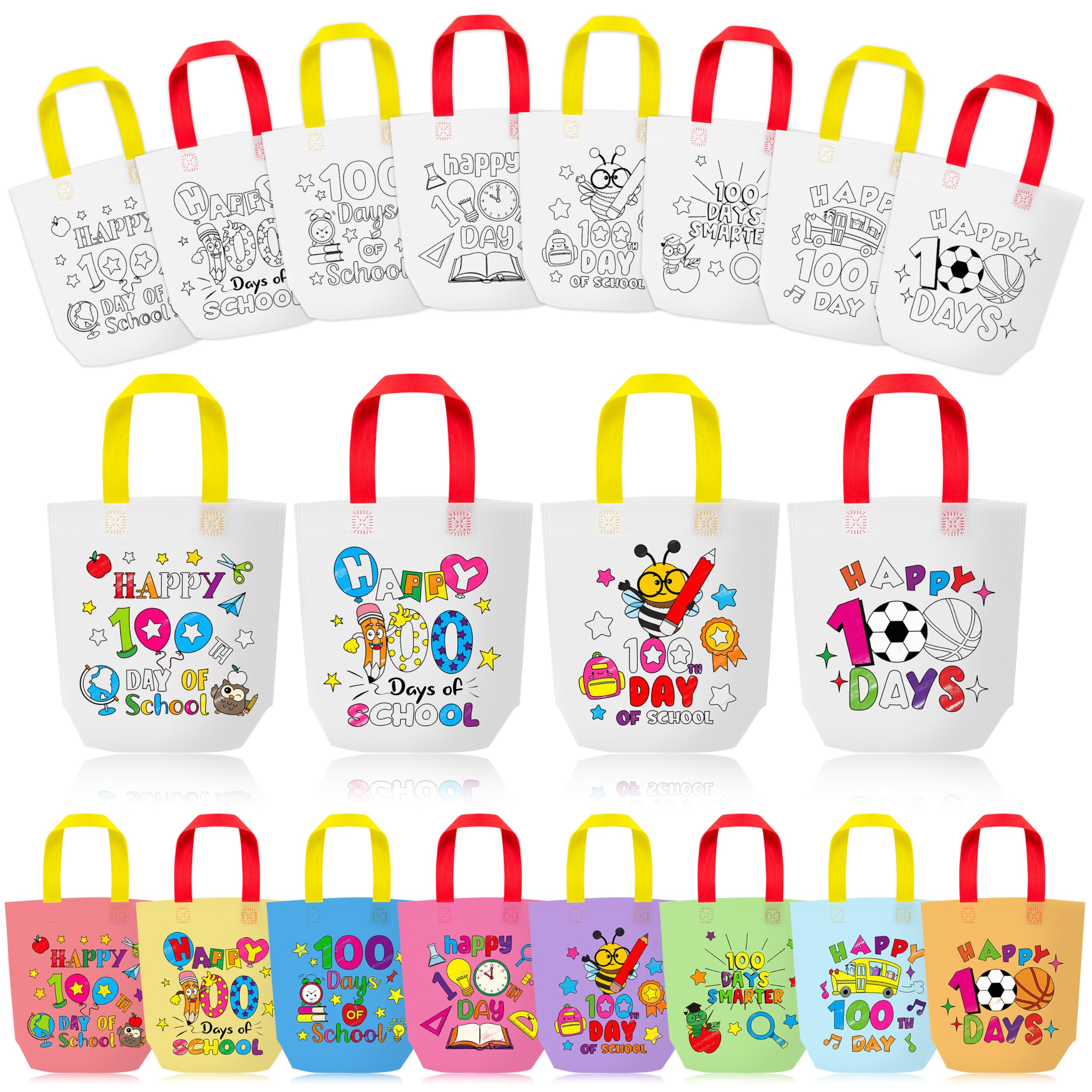 Valentine Coloring Goodie Bags For Kids - 24Pcs Dinosaur Bulk Color Your Own Gift Bags With Handle Valentine'S Day Reusable Colo