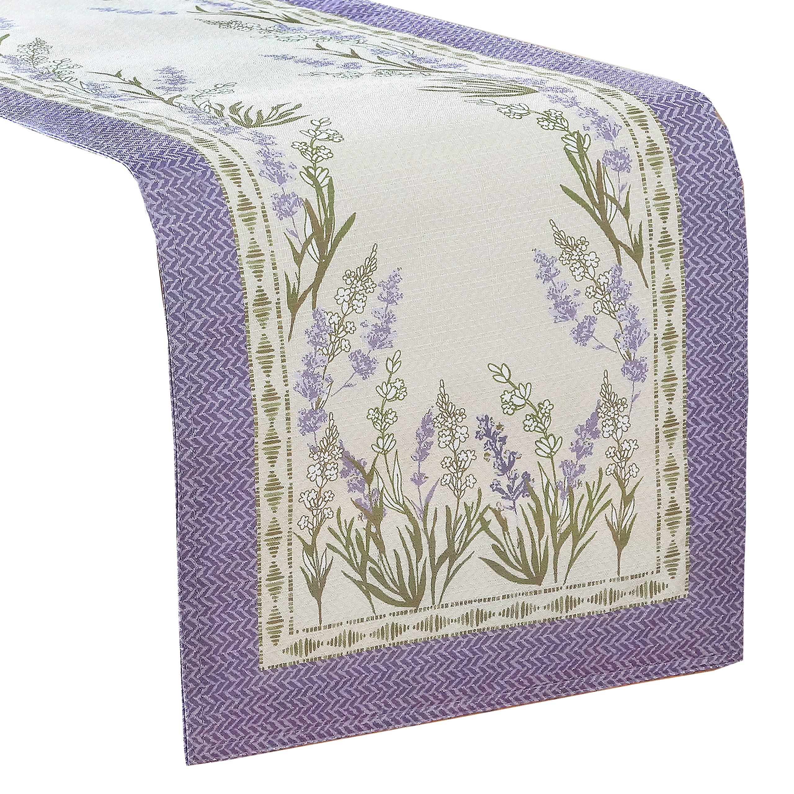Home Bargains Plus Provence Rectangle Table Runner, 70 Inch Long, Holiday Blanchard Field Of Lilacs, Wrinkle And Stain Resistant