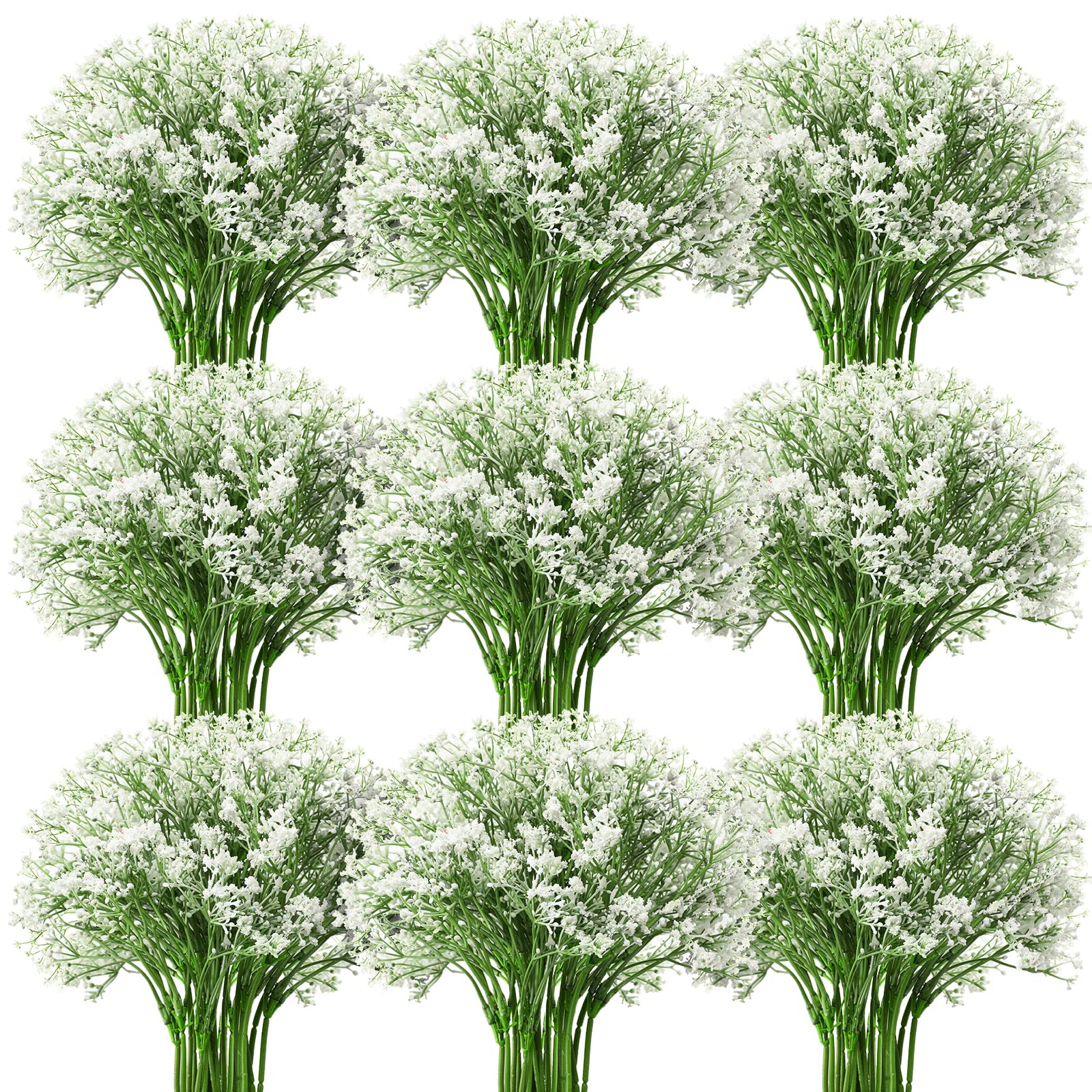 Ysleen 64 Pieces Artificial Flowers Plastic Baby Breath Flowers Faux Gypsophila DIY Floral Bouquets Arrangement Baby Breath Wedd