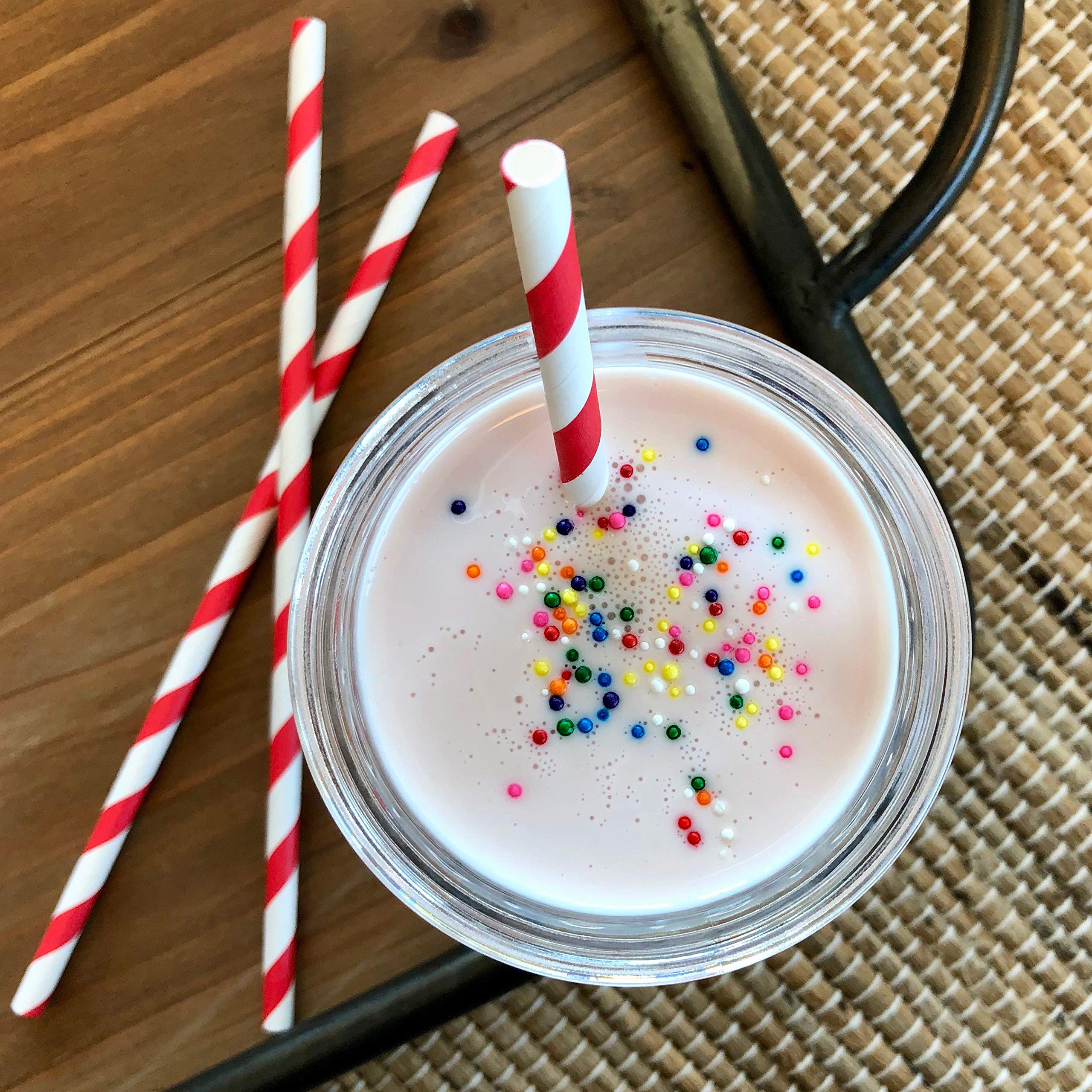 Outside The Box Papers Superhero Theme Chevron And Striped Paper Straws 7.75 Inches 100 Pack Red, Blue, Black, Yellow, White