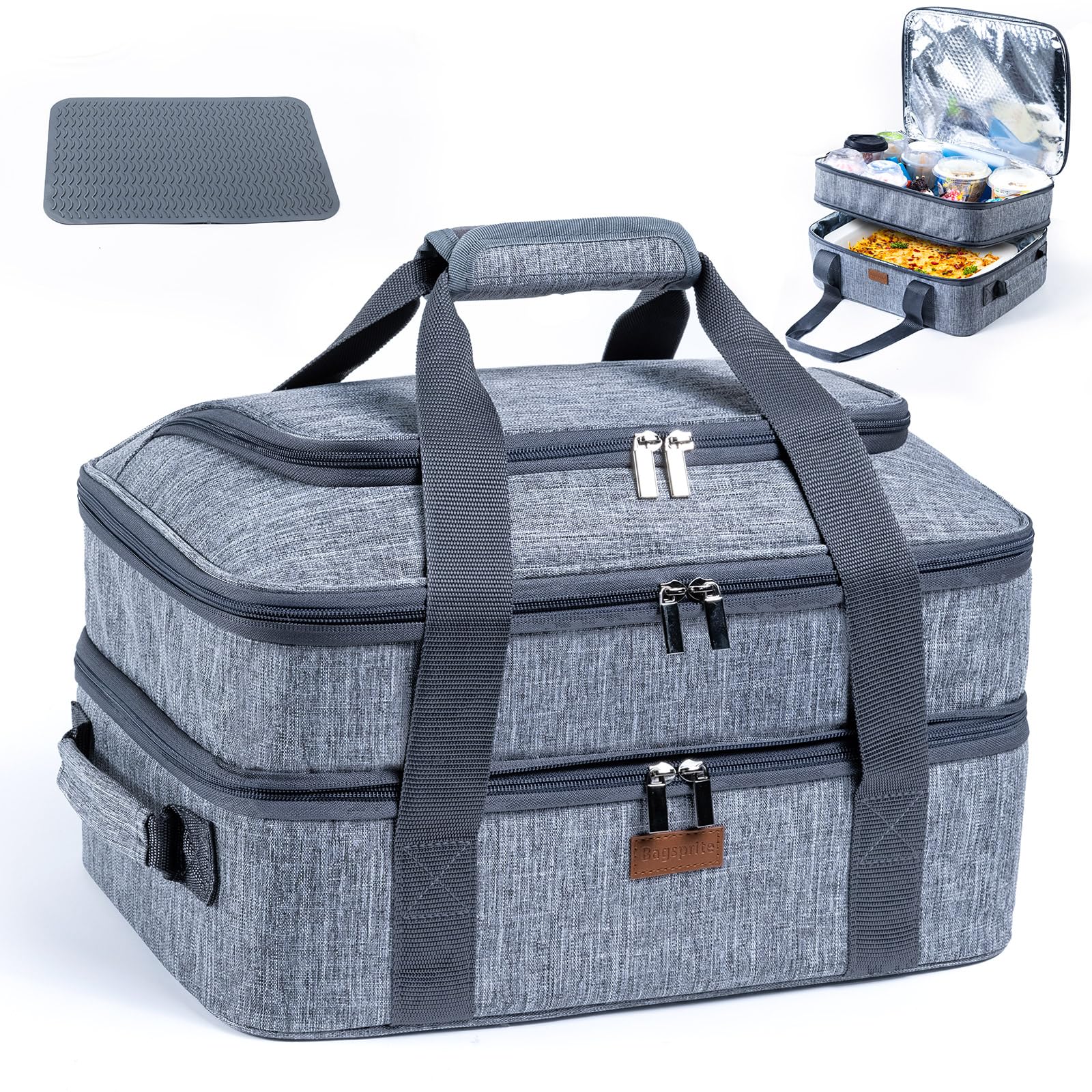 BAGSPRITE Expandable Insulated Casserole Carrier for 9 x 13 Baking Dish