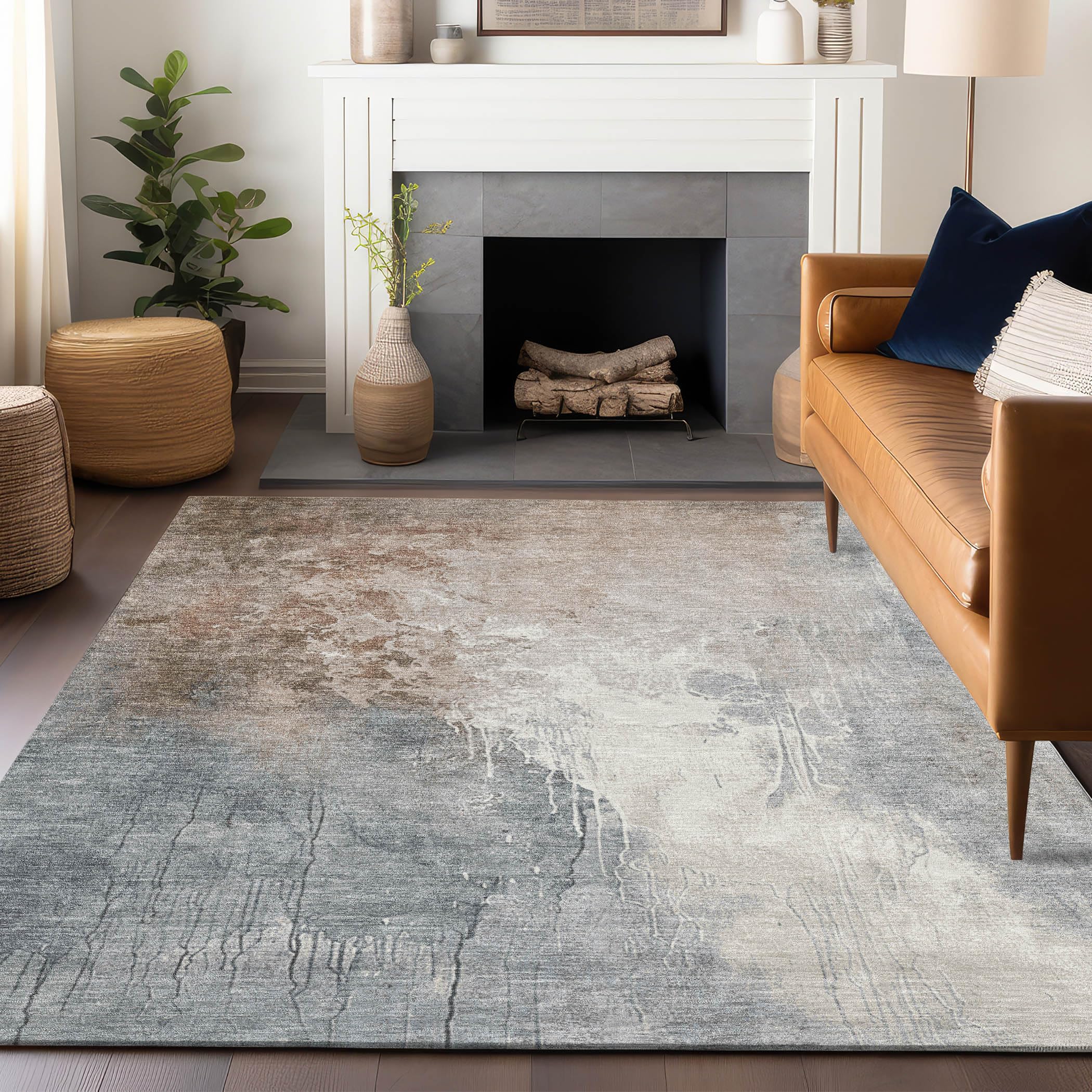 Machine Washable Indoor/Outdoor Chantille Paprika 5 x 76 Rug